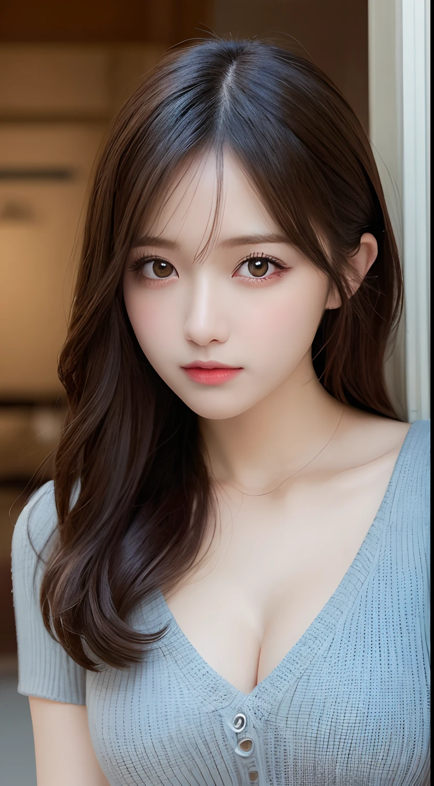 best quality, masterpiece, (realistic:1.2), 1 girl, brown hair, brown eyes,Front, detailed face, beautiful eyes