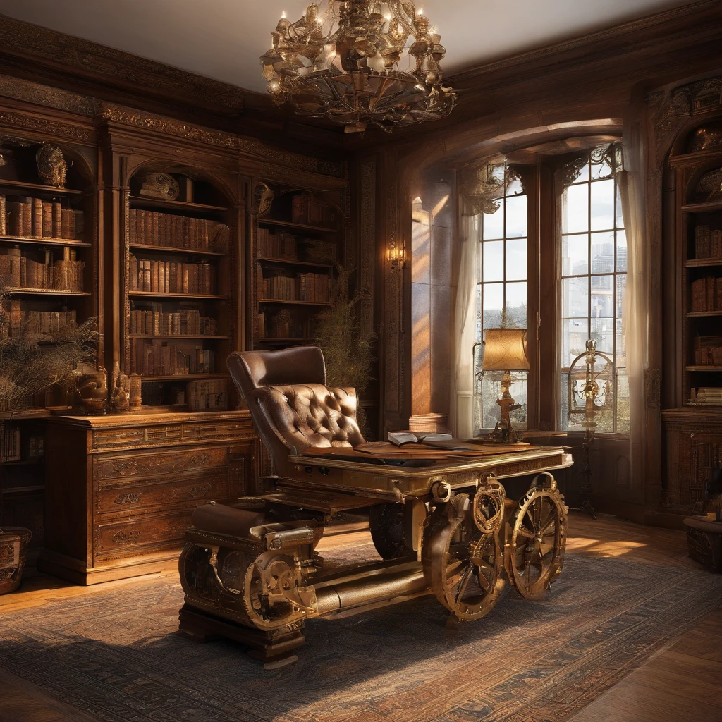 A lovely study room,There was a cup of coffee on the table,There are a lot of decorations, Pictures and books,There is also an open window,You can enjoy the night view under the starry sky,There are no characters in the room,The bookshelves are gorgeous,Sunlight was shining through the room,The room was warm and bright,Full of life