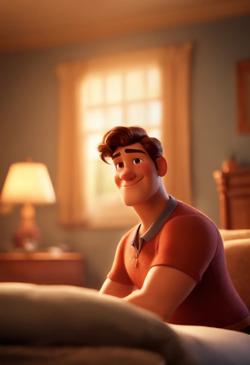 Um homem moreno estilo disney pixar, alta qualidade, melhor qualidade