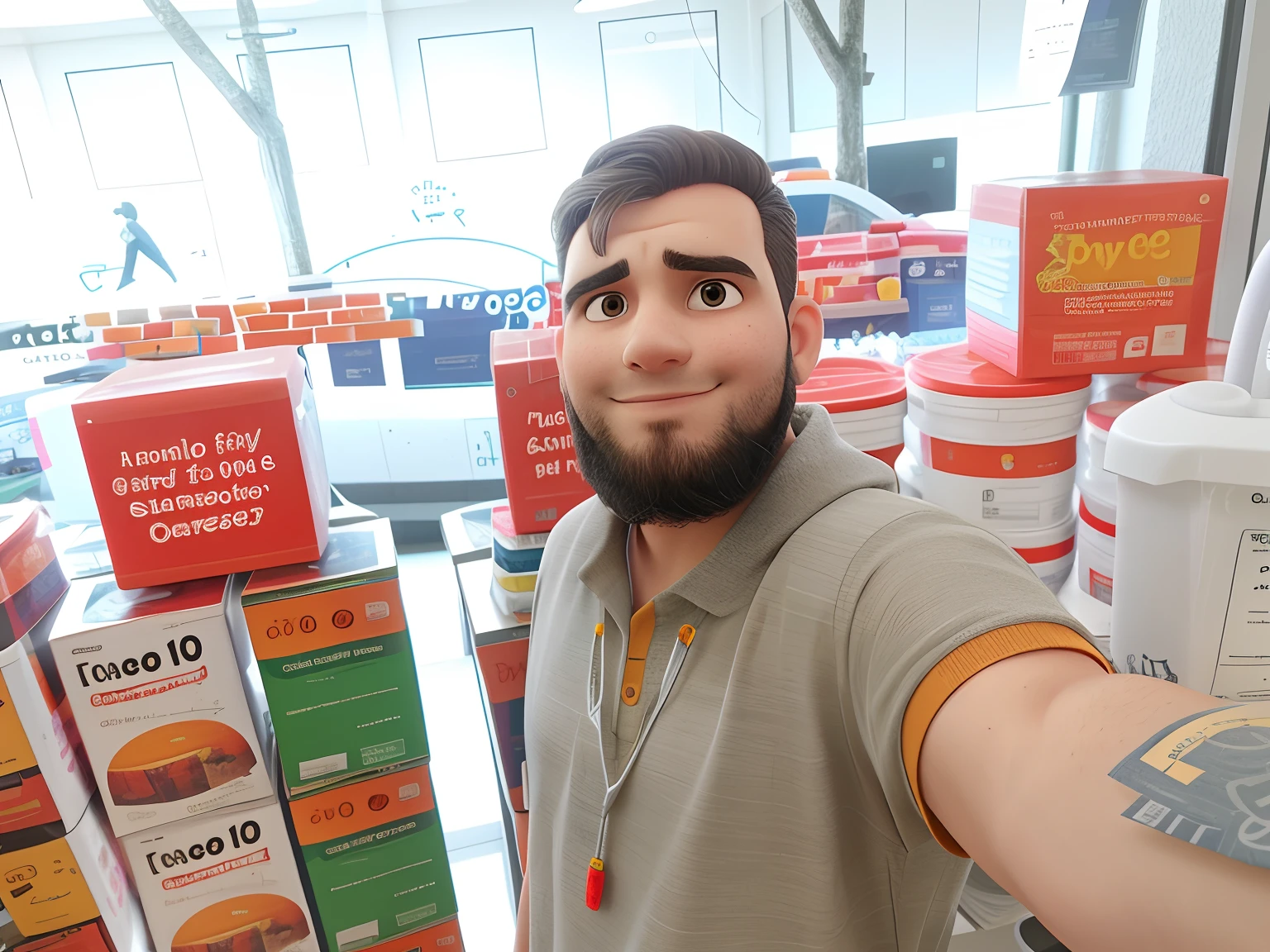 There's a man taking a selfie in a store, imagem de qualidade muito baixa, foto de baixa qualidade, Postagem no Reddit, Streamer do Twitch / Jogador Ludwig, In Sao Paulo, inspired by Antônio Parreiras, Me ajuda, Henry Alvim Correa, Fotografia selfie 8k, Octano faz, david rios ferreira, Reddit