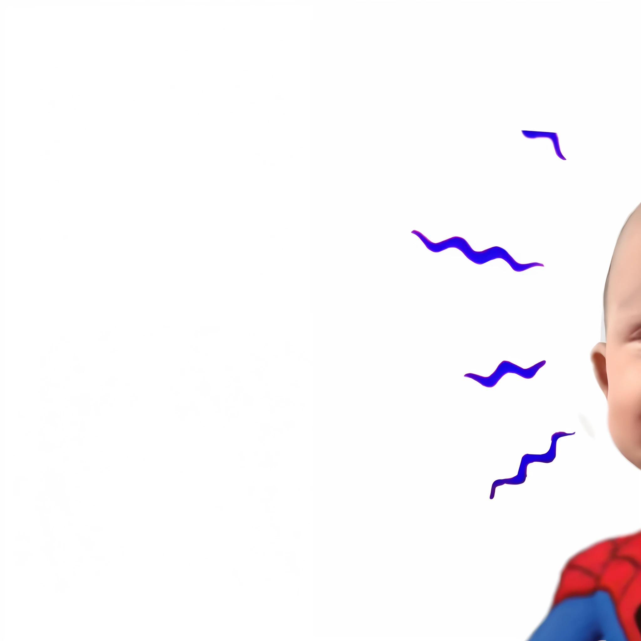 A closeup of a baby wearing a Spider-Man costume, Spiderman, Spiderman!!, Superhero portrait, super hero pose, Retrato do Homem-Aranha, Miles Morales!!!, super hero, Superheroíne, positing on rock super hero pose, next gen, Miles Morales, posing like a superhero, Homem-Aranha, aranha - homem, cabrito, hero, marvelous expression