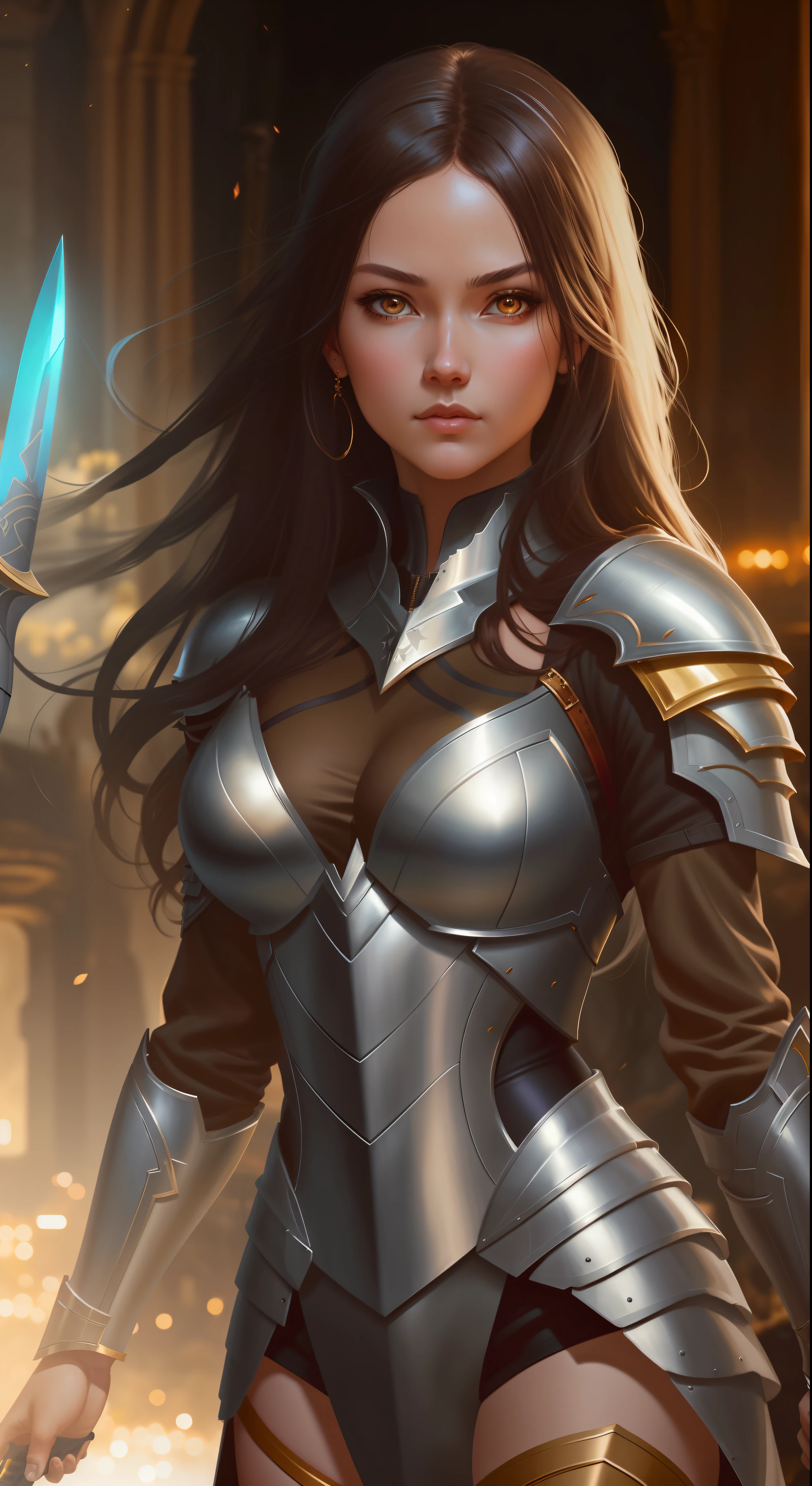 a close up of a woman in armor holding a sword, extremely detailed artgerm, artgerm. high detail, ig model | artgerm, wlop | artgerm, artgerm detailed, concept art | artgerm, style artgerm, artgerm. anime illustration, artgerm on artstation pixiv
