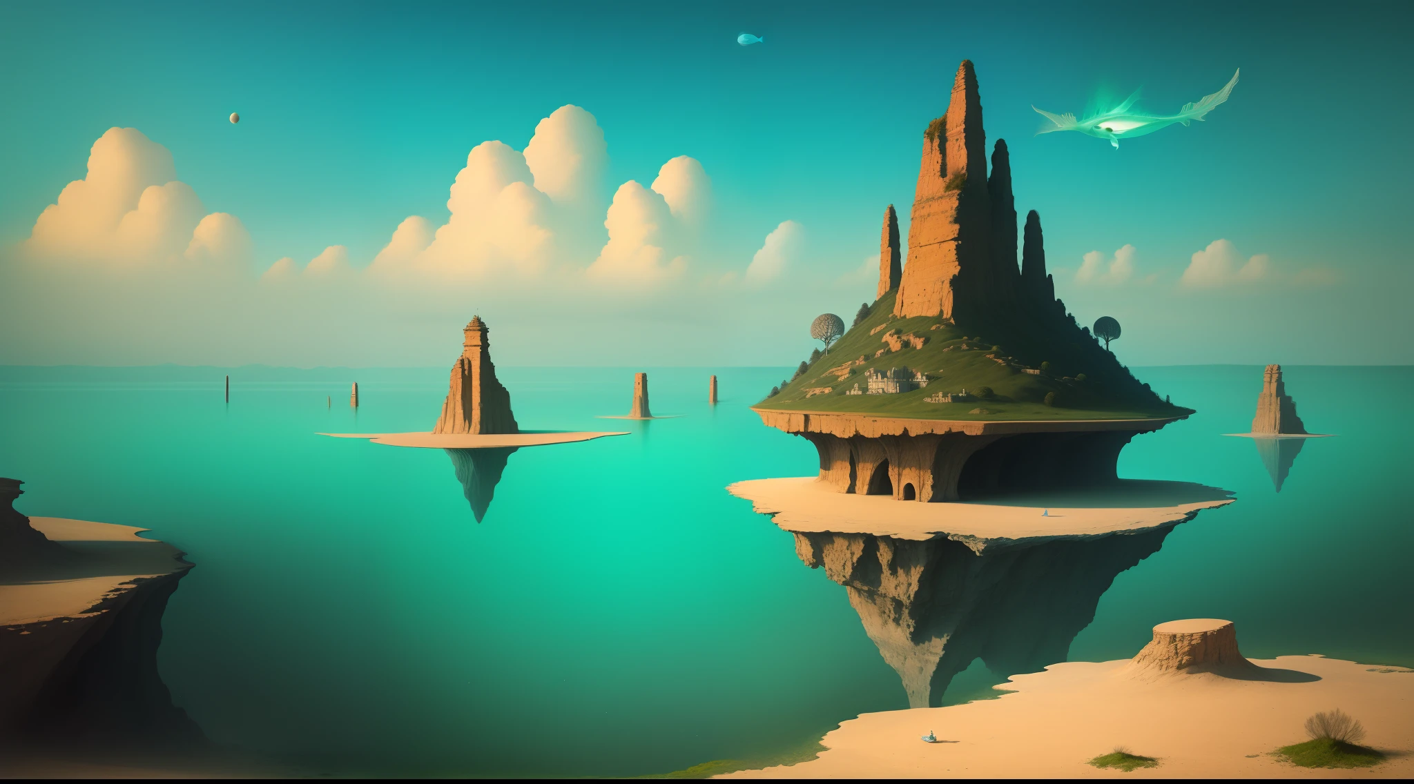Surrealist Landscape of an Aquatic Mind