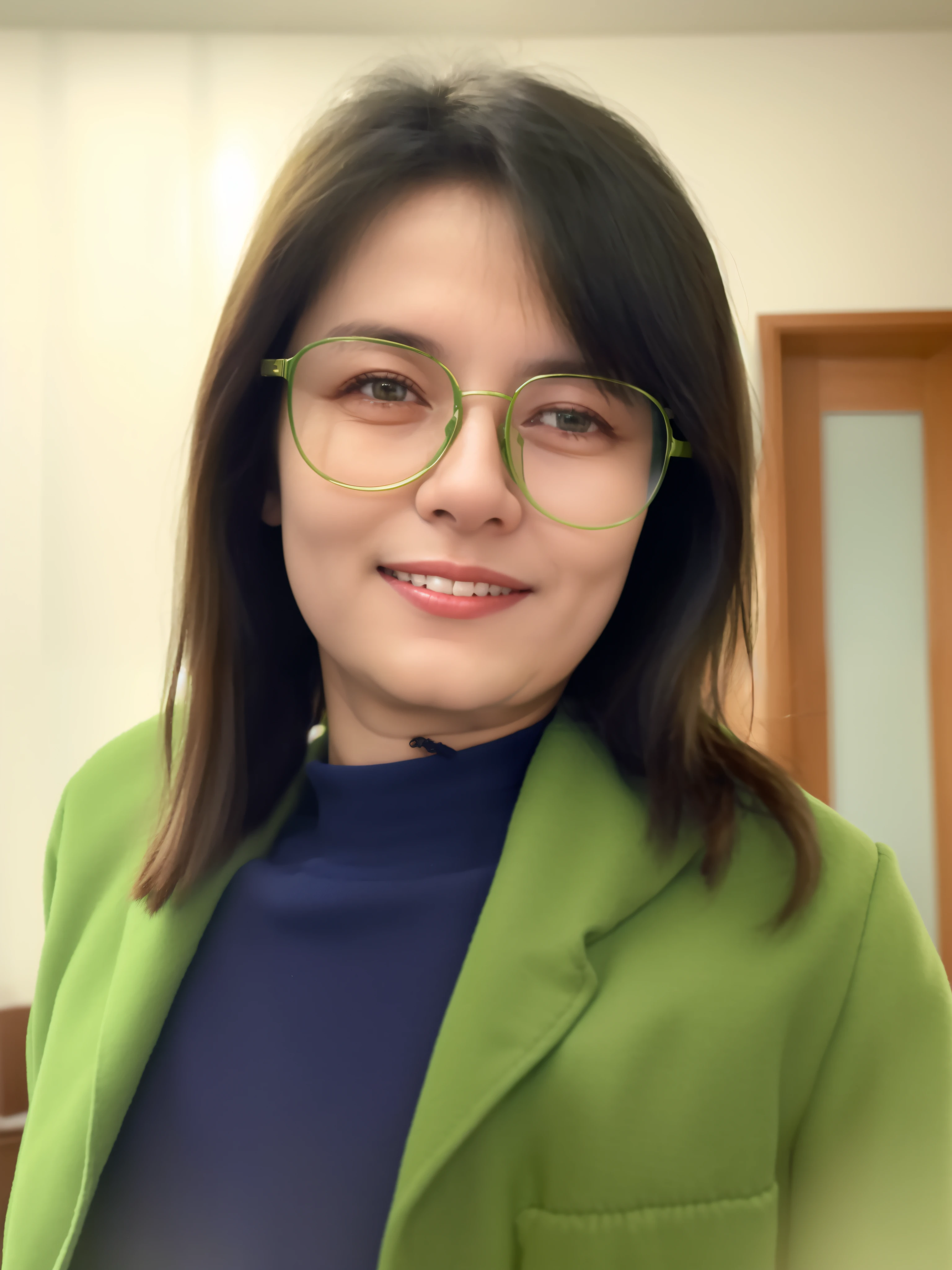 Smiling woman in green jacket and glasses standing in a room, Moleksandra Shchaslyva, Maria Panfilova, Alina Ivanchenko, Anastasia Ovchinnikova, julia gorokhova, Alexandra Waliszewska, Ewa Juszkiewicz, Marina Federovna, Ana Nikonova, Nadezhda Tikhomirova