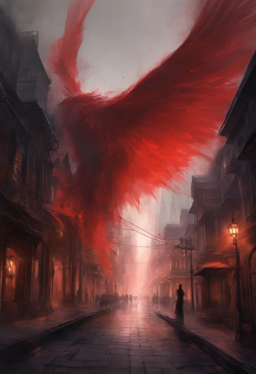The city, The Wrong Side of the City, Book on the street, red mist, black and white