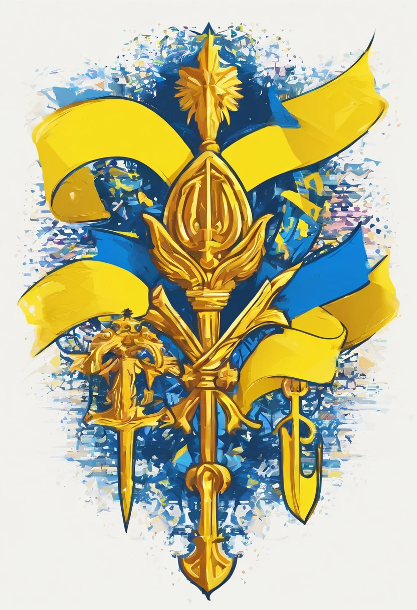 Trident and Flag of Ukraine