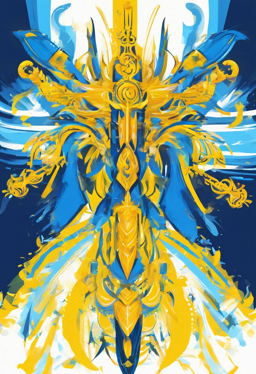 Trident and Flag of Ukraine