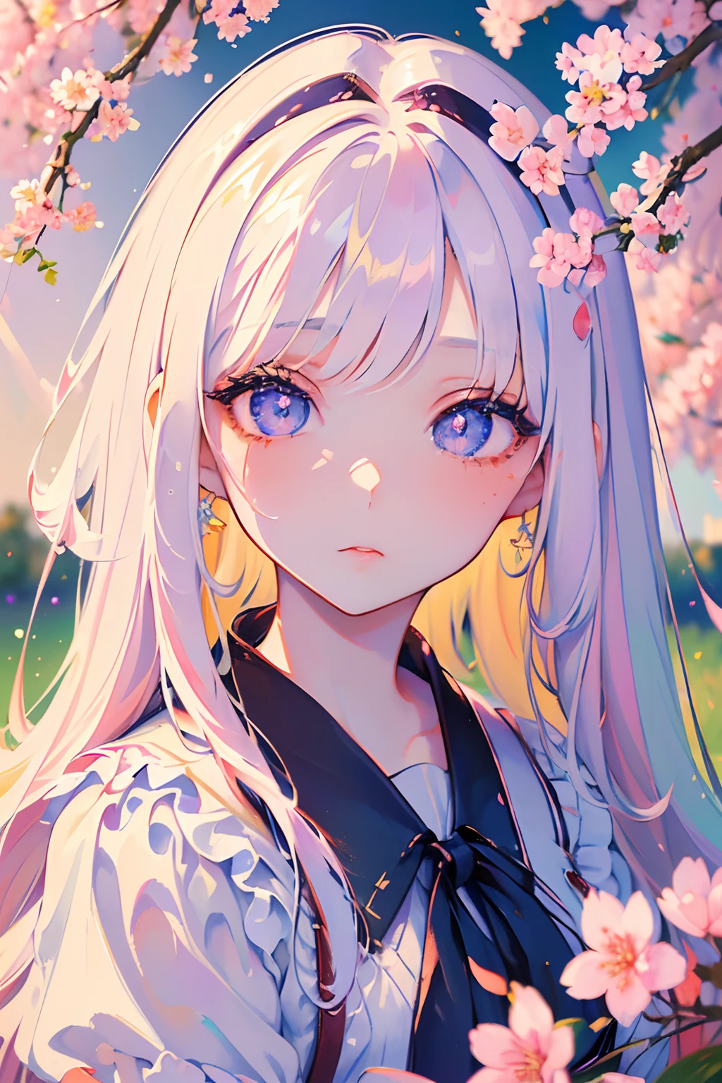 Cherryblossom art, dreamy (petite and beautiful detail-eyed girl. The depth of field in the photos was perfect and the lens flare added a nice touch. girl