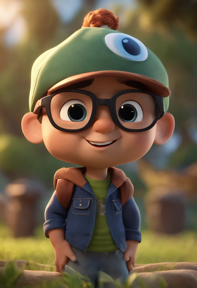 Cartoon character of a family wearing black glasses an animated character, Caractere estilizado, animation style rendering, 3D estilizado, Arnold Maya render, 3 d render stylized, toon render keyshot, Personagem 3D, Personagem 3D, 3d rendering stylized, 3 d character render, personagem de desenho animado, Personagem de close up, Pose de personagem, (Estilo Pixar) (master part:1.2) (Bokeh) (best quality) (pele detalhada) (textura detalhada) (8k) (argila) (Cinematic lighting) (foco nítido，Senta e vaza a parte superior do corpo