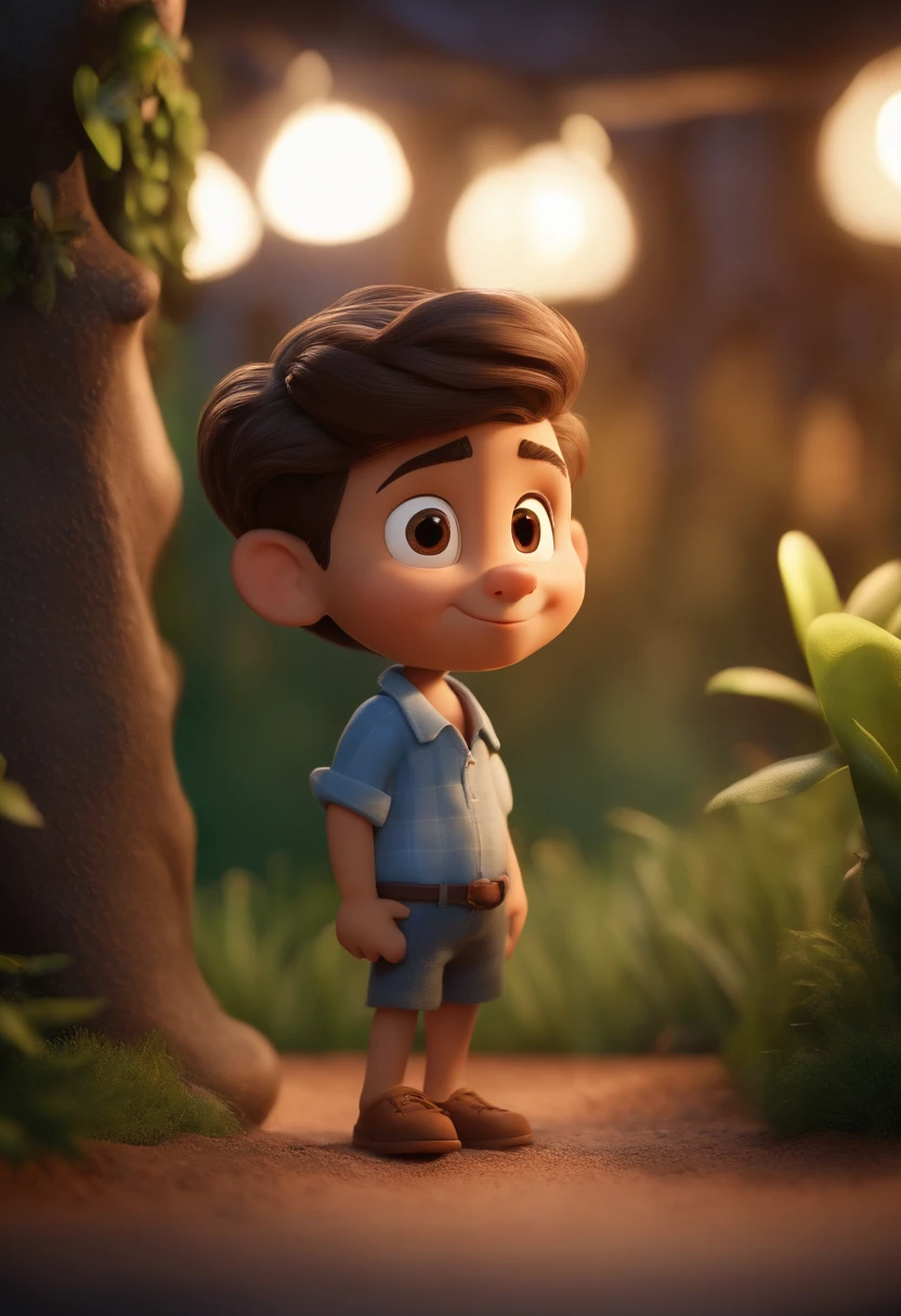 Garoto, estilo disney, tom de pele: claro: Cabelo: marrom escuro, liso, curto, penteado para o lado direito. camisa: social, Cor azul. Fundo: Gray and white gradient,Comemorando, Hands raised, sorrindo, feliz, (estilo pixar) (obra-prima:1.2) (bokeh) (melhor qualidade) (pele detalhada) (textura detalhada) (8k) (claymation) (cinematic lighthing) (foco nítido