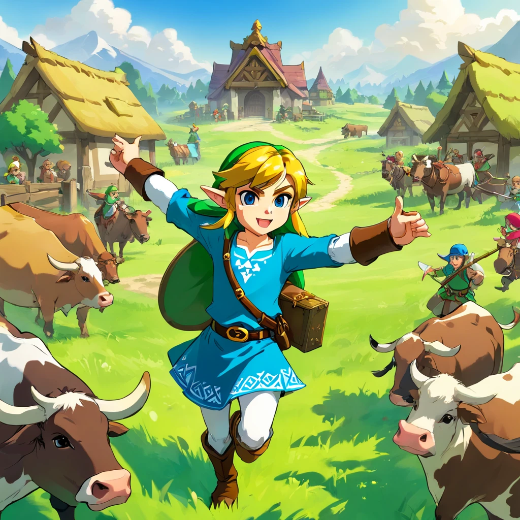 The people of the village and the cattle were cheering