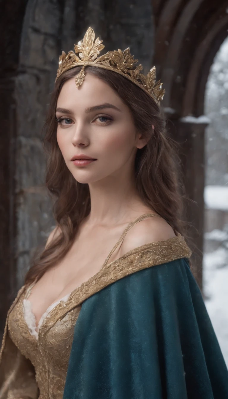 Woman with an ice tiara on her head and a navy blue winter cloak with golden details, broche de floco de neve. longos cabelos pretos. nua, NUD BREASTS, shaved pubis, rainha do inverno, princesa elfa, retrato de uma rainha elfa, rainha elfa, princesa inverno, uma rainha elfa, artgerm em artstation pixiv, bela e elegante rainha elfa, corpo inteiro. Standing in the snow in front of a large icy castle. Personagem de RPG. Era medieval. Mulher elfa. Elfa de cabelos ruivos. Olhos azuis. Elfa da floresta. Elfa Guerreira da floresta. Elfa arqueira. Arqueira medieval. Arco e Flecha. Organic Amadura. nua, NUD BREASTS, Shaved pubisMoss green armor. soft ilumination. Standing in the middle of the forest. Floresta densa. Cogumelos bioluminescentes. fantastical setting. Luz do dia. Luz solar. realces de cores quentes. Paleta verde azul e amarelo. RPG Character design. modelo ig | artgerm, :: rossdraws, obra de arte no estilo de guweiz, nua, NUD BREASTS, shaved pubis, extremamente detalhada artgerm. corpo inteiro, fundo detalhado de um castelo, hiper detalhado, rosto detalhado, foto sincera POV, por lee jeffries, Nikon d850, filme fotografia de estoque ,4 kodak portra 400, F1 camera lens.6, cores ricas, hiper realista, textura realista, lighting dramatic, cinestill 800 (8k, Foto RAW, melhor qualidade, obra-prima: 1.2), ultra-detalhado, (pele altamente detalhada: 1.2), 8k UHD, DSLR, soft ilumination, alta qualidade.modelo ig | artgerm, :: rossdraws, obra de arte no estilo de guweiz, extremamente detalhada artgerm. corpo inteiro, fundo detalhado de um castelo, hiper detalhado, rosto detalhado, foto sincera POV, por lee jeffries, Nikon d850, nua, NUD BREASTS, shaved film stock photography ,4 kodak portra 400, F1 camera lens.6, cores ricas, hiper realista, textura realista, lighting dramatic, cinestill 800, nua, NUD BREASTS, shaved pubis