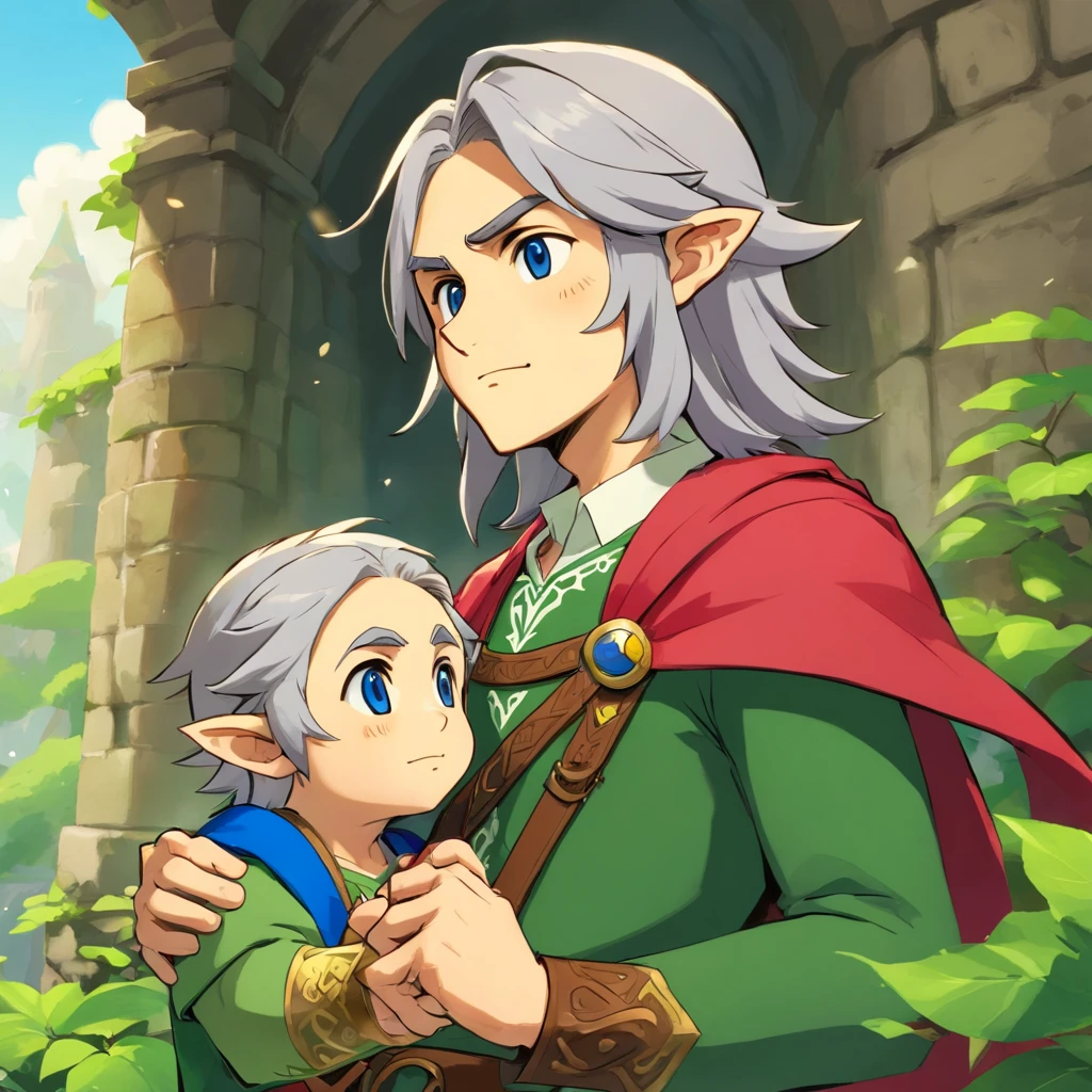 The boy meets the gray-haired old man
