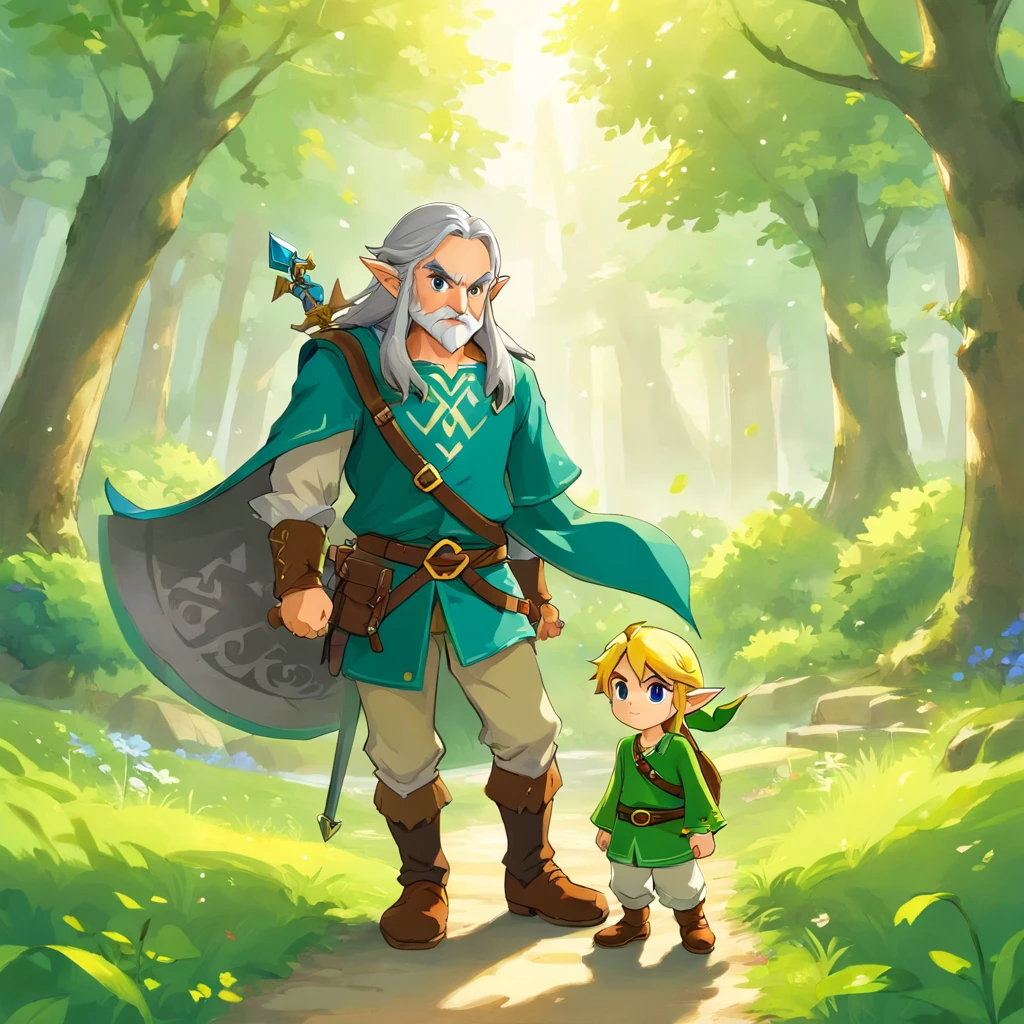 The boy meets the gray-haired old man