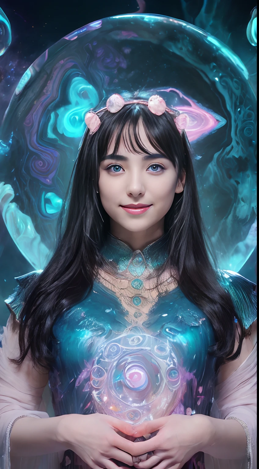 (Two beautiful age italian girls:1.6), Close friends, (They are hugging each other:1.2), Kiss her cheek or chest,(Detailed iridescent bodysuit with beautiful fractal or marble design:1.5), Incredible and spectacular scenes, ((High quality)), ((Detailed)), ((Fantasy)), Blue Plasma Brain, Green Plasma Body, Vulgarity, beutiful breast,  obscenity, (Lewd smile:1.2), coarse, Obscene, mean, (raunchy:1.2), (Immoral:1.2), Lachish, (small breasts with beautiful raised pink areolas,,:1.5), (Cameltoe), (Expression of ecstasy:1.2), Photorealistic, Official art, unity 8k wall paper, 8K Portrait, Best Quality, Very high resolution, (Incredibly beautiful nature background:1.6), (18 years old:1.5), (Sexy and glamorous:1.1), (A coquettish expression:1.6), (seductively smiling:1.6),  (erotic posing:1.9), (Model Posing:1.8), Beautiful seductive face, Portrait, (Thick eyebrows:1.4), (Big scarlet eyes:1.2), Beautiful eyes with fine symmetry, (Ultra detailed eyes:1.4), (High resolution blue eyes:1.1), Intimate face, (ultra detailed skin texture:1.4), White skin, pale skin, Perfect Anatomy, Thin, (Beautiful toned body:1.5), Hair Bow, (Moist skin:1.2), No makeup, (dark circles:1.1), Good anatomy, Focus Face, good-looking, (Emilia Clark:0.6) (Emma watson:0.3),(Jennifer Connelly:0.4), (sensual face:1.5), Elegant face, Nice, Dolce,  (Around her neck is a simple necklace of exquisite workmanship), (Bioluminescence with brilliant brilliance:1.4), (Luminous magic circle:1.5), Ruins of an ancient castle, Shining majestic cloud masses and sky, lightning bolt, Epic Realistic, (Greg Rutkowski:0.8), (teal and orange:0.4), (Art Station:1.5), Cinematic, (nffsw:1.5),  Hyper Detailed, Dramatic light, (Intricate details:1.1), Beautiful black hair,　(Wearing a gauntlet with a dense and very beautiful design decorated with jewels:1.1), Small chest