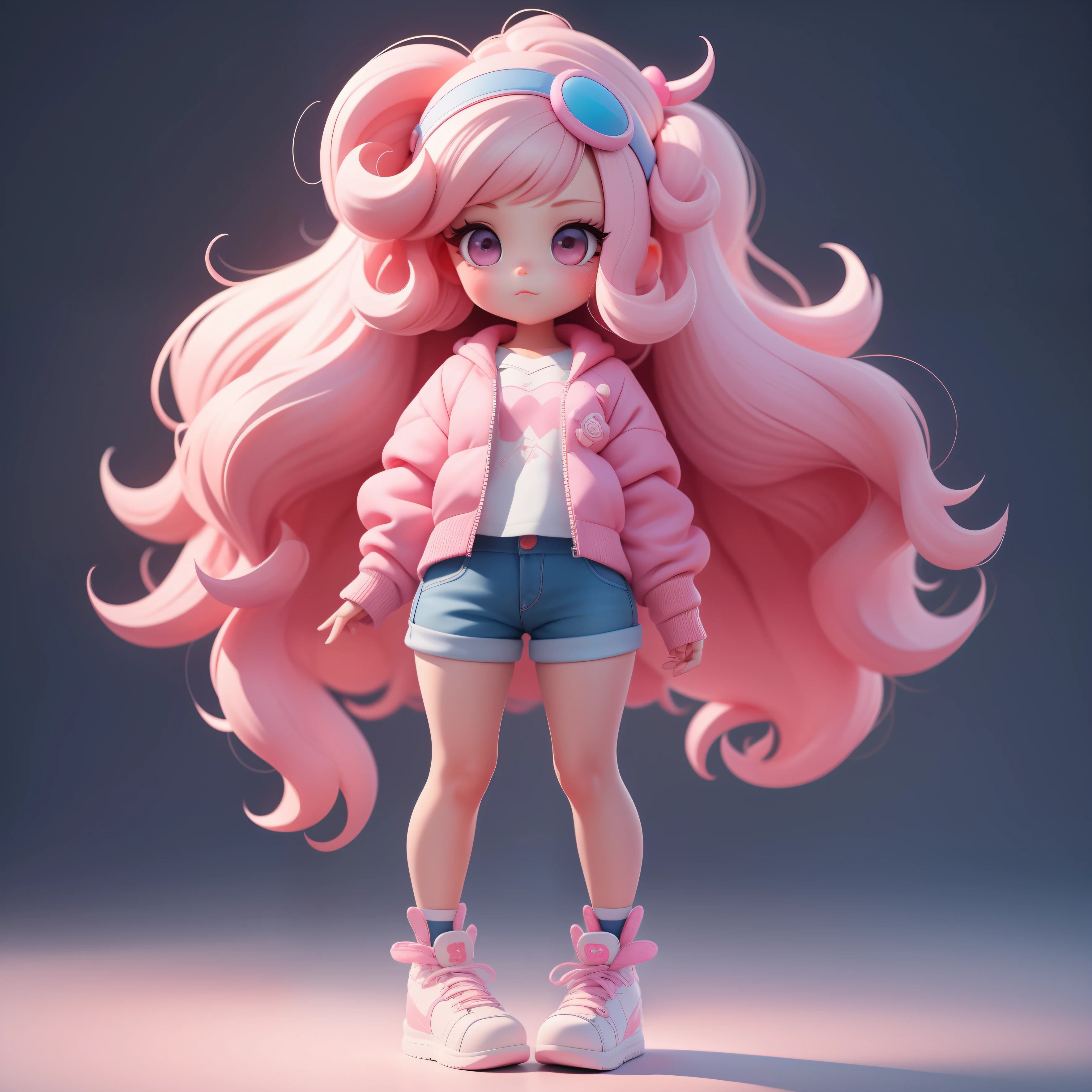 a super cute girl, full body, dreamy cute hair accessoriesPopmart Blind Box, IP design, clean and bright background3D rendering, OC rendering, 8k, soft focus, fine Glossysuper detail --ar 3:6 50 --q 2 --niji 5 --style expressive --s 2
