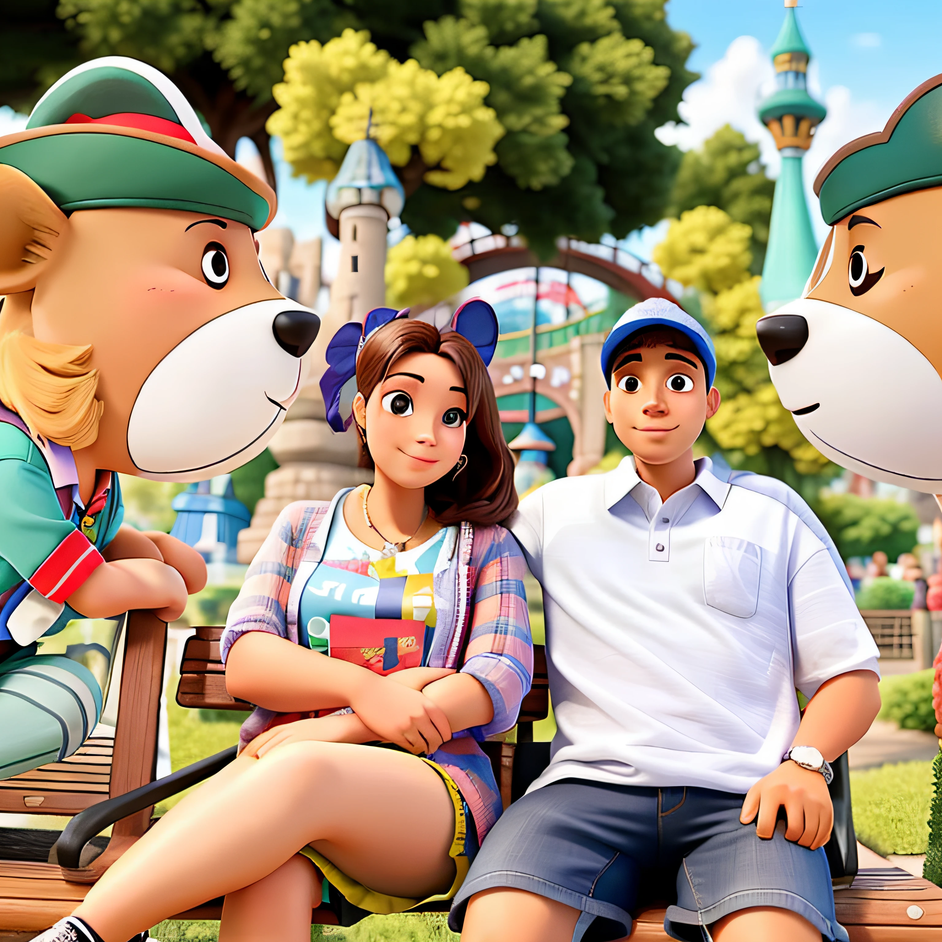 Couple at a theme park.