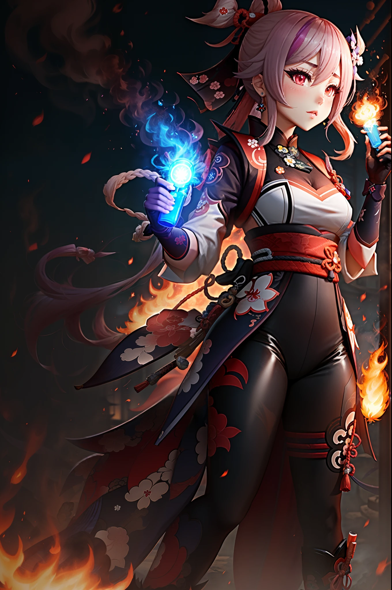 Genshin impact pyro girl hutao