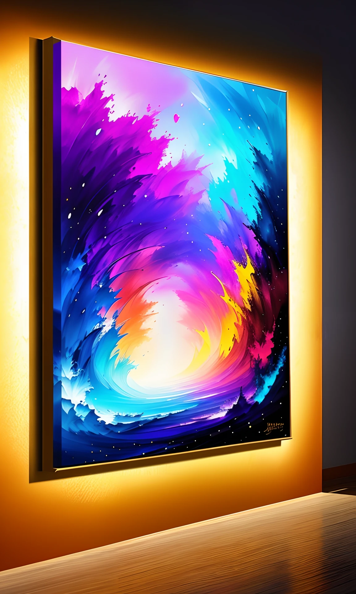 styles,, Splash Art, picture frame, gallery, Cinematic, Ray tracing, paintings on the walls, Galaxy,