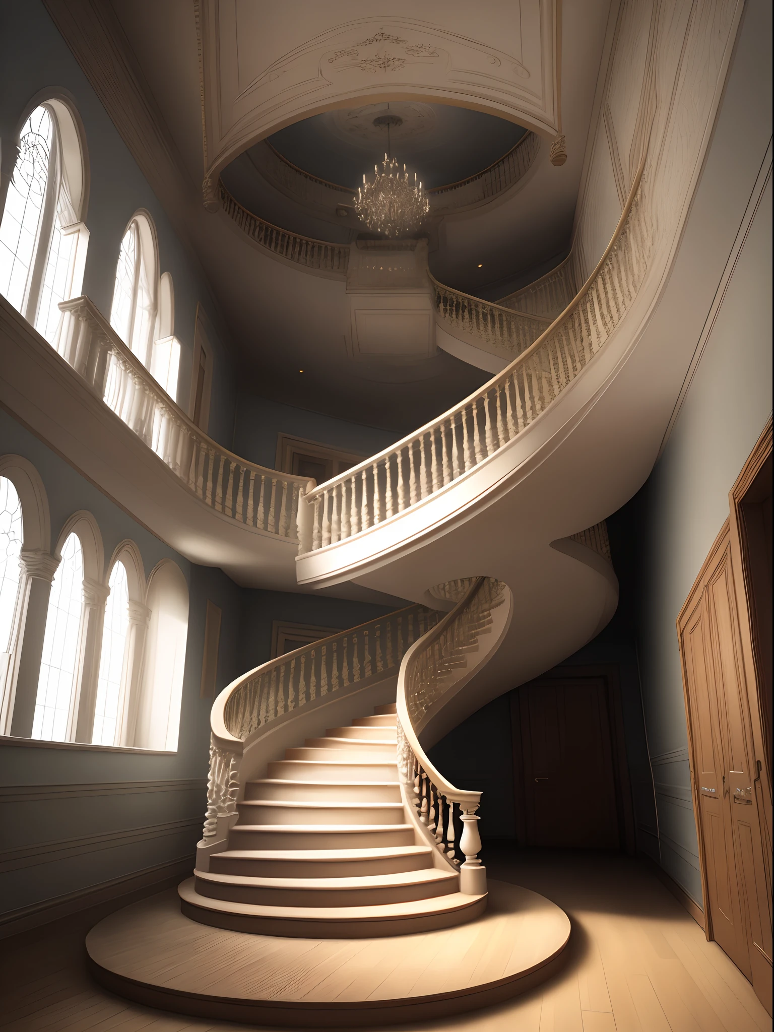 spiraling staircase