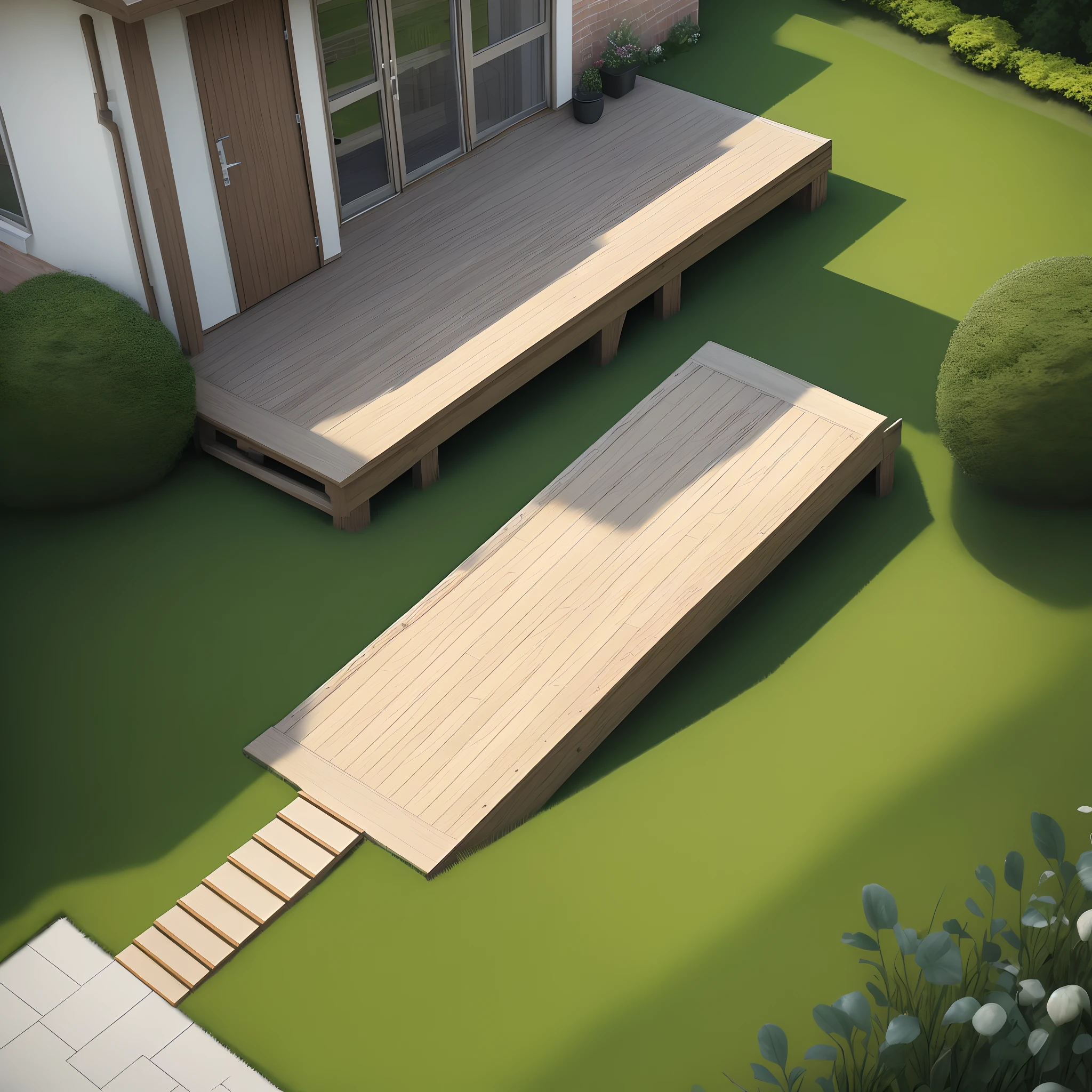 Medium psina with floor and ramp on small lawn