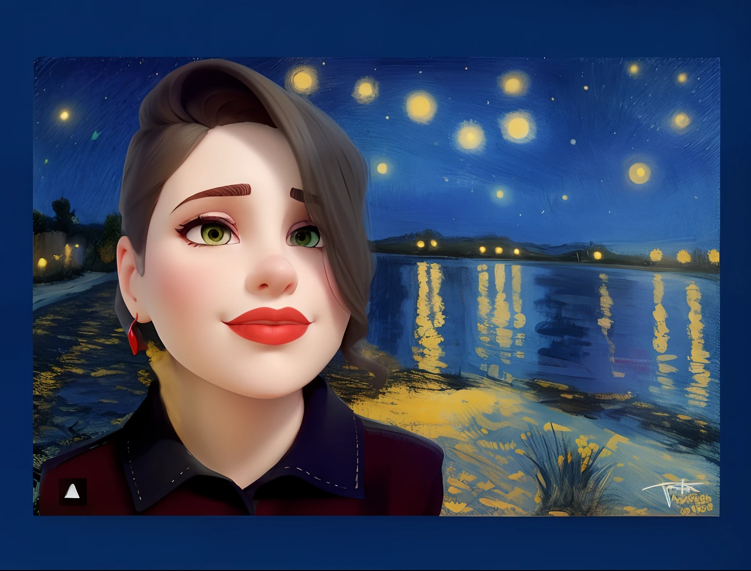 A woman with a red lipstick and a black shirt is looking at the camera, inspirado em Ambreen Butt, inspirado em Riza Abbasi, inspirado em Moses Kisling, inspirado em Vincent Di Fate, imagem de perfil, Trend in art, foto de perfil, inspirado em Martiros Saryan, inspirado por Ion Andreescu, inspirado em Julia Pishtar