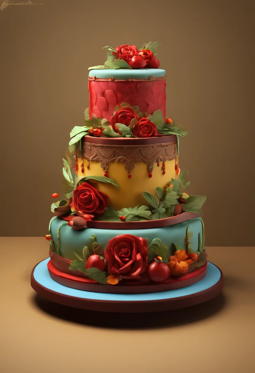 logo em desenho em 3D de uma torta e embaixo escrito: Quero tortas-RM Confeitaria cenario de fundo desfocado sendo uma cozinha