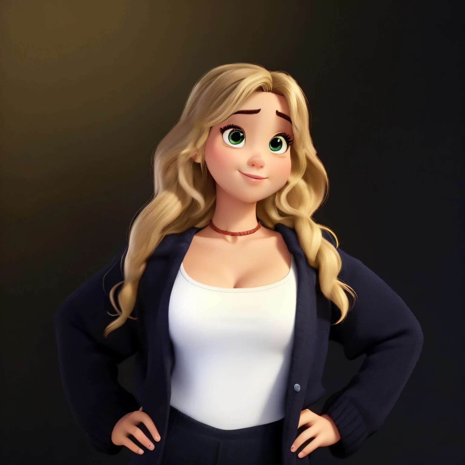 Uma mulher estilo disney pixar, alta qualidade, cartoon, animation, none backgroudn