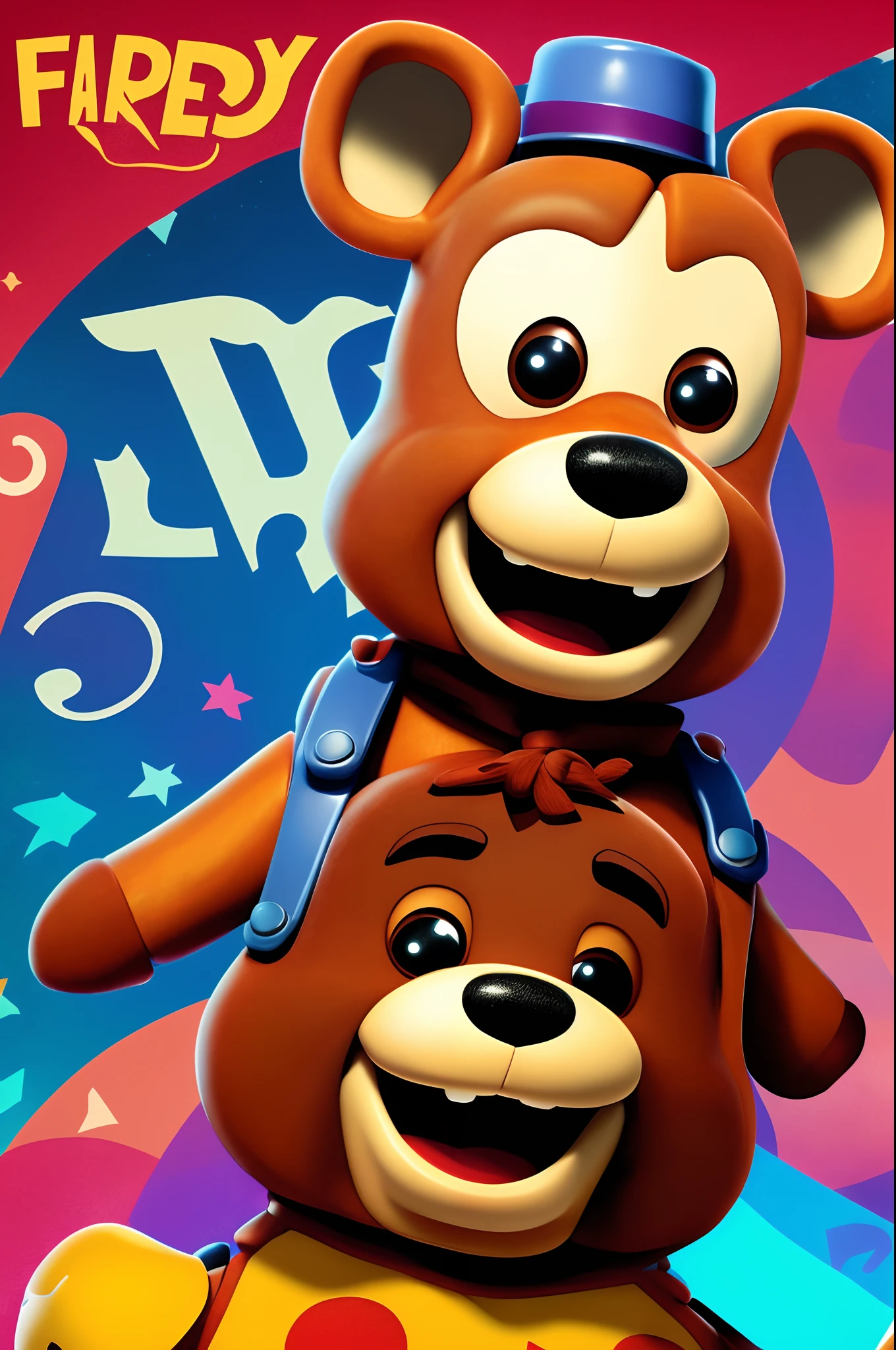 Make a Pixar and Disney movie poster about Freddy Fazbear