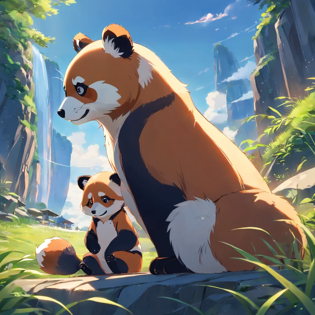 best qualtiy， tmasterpiece， 超A high resolution， realisticlying，lesser panda，wide angles