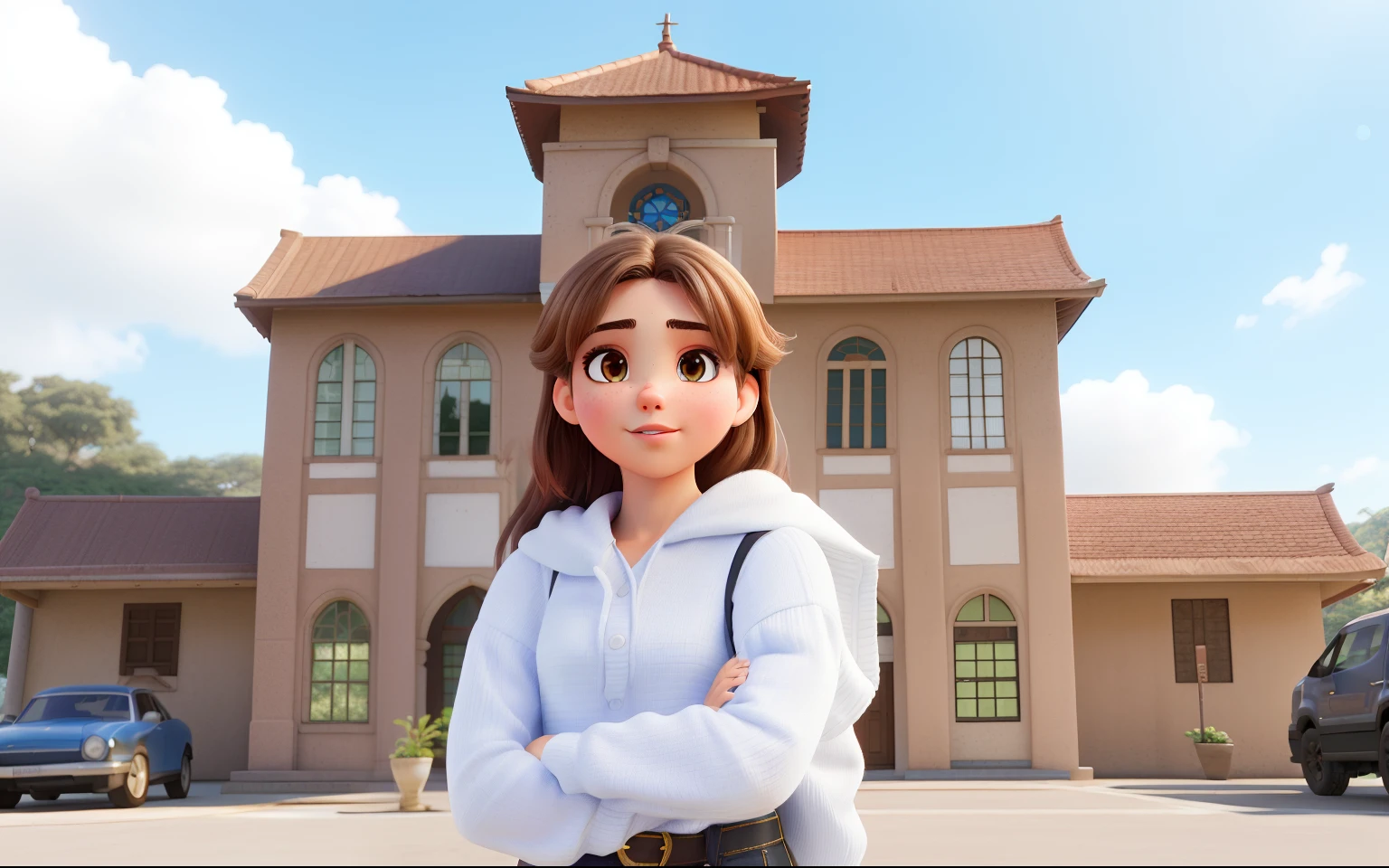 best quality, master part, ultra high-resolution, (fotorrealista: 1.4), Foto RAW, 1girl, fora do ombro, Cinematic lighting, poses de beijo, heterocromia, cabelos brancos, cabelos brancos