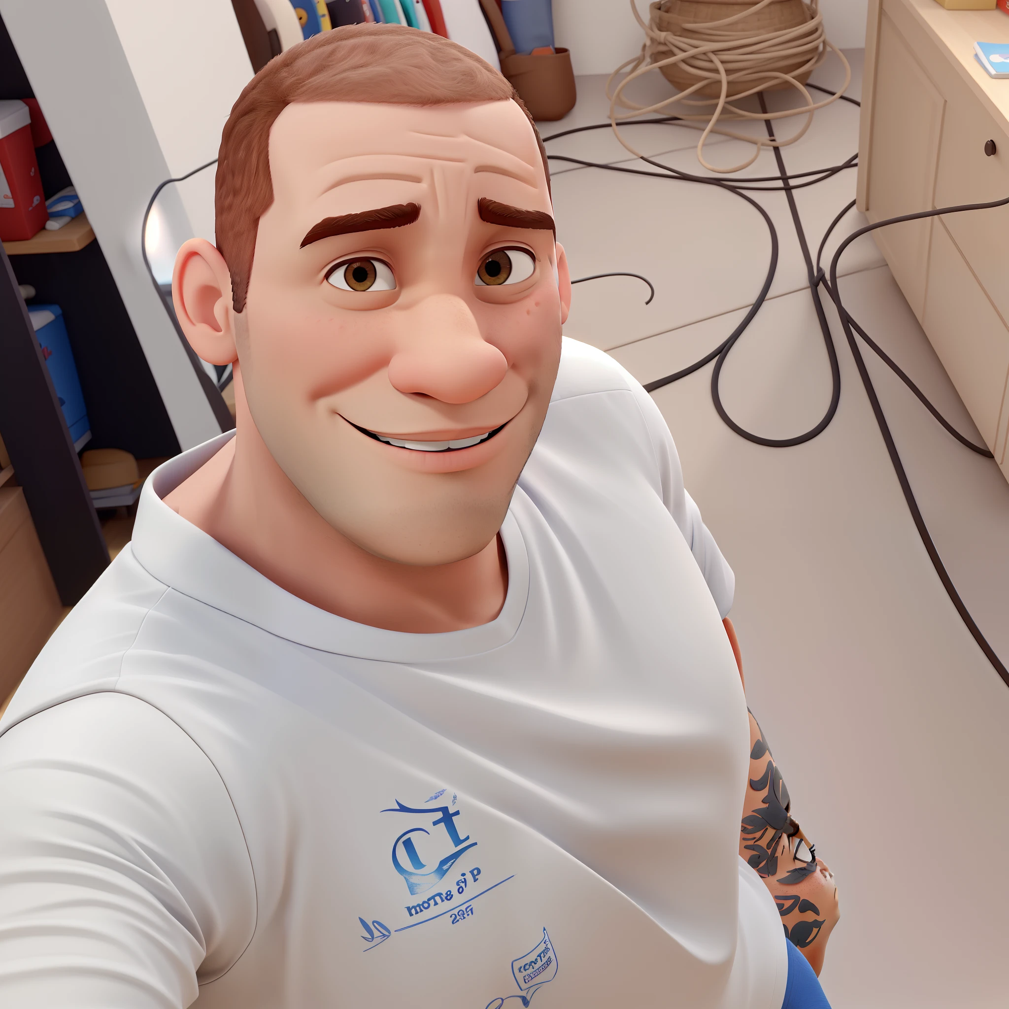 um homem careca estilo disney pixar alta qualidade melhor qualidade