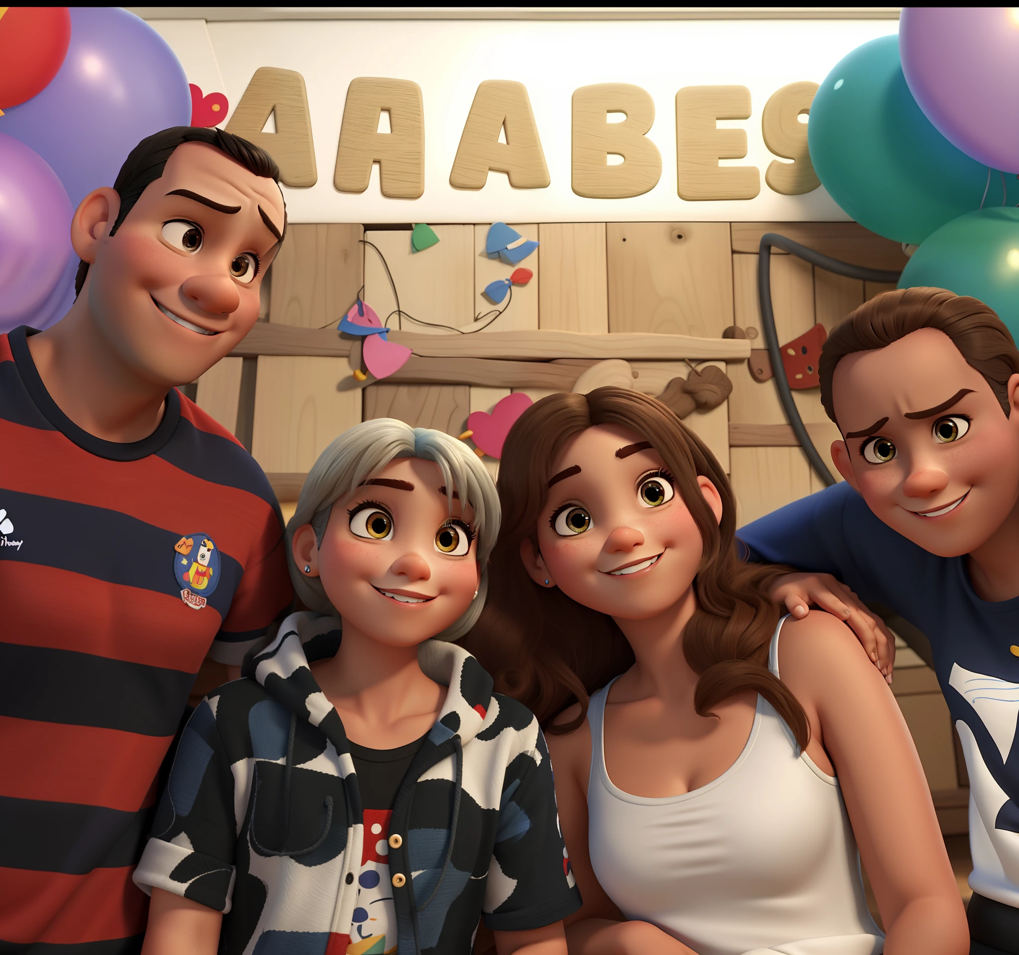 familia estilo disney pixar, alra qualidade, melhor qualidade
