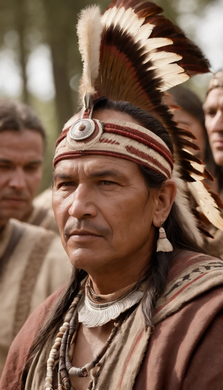 Rosto detalhado, homem, American Indian, mystic, qualidade alta