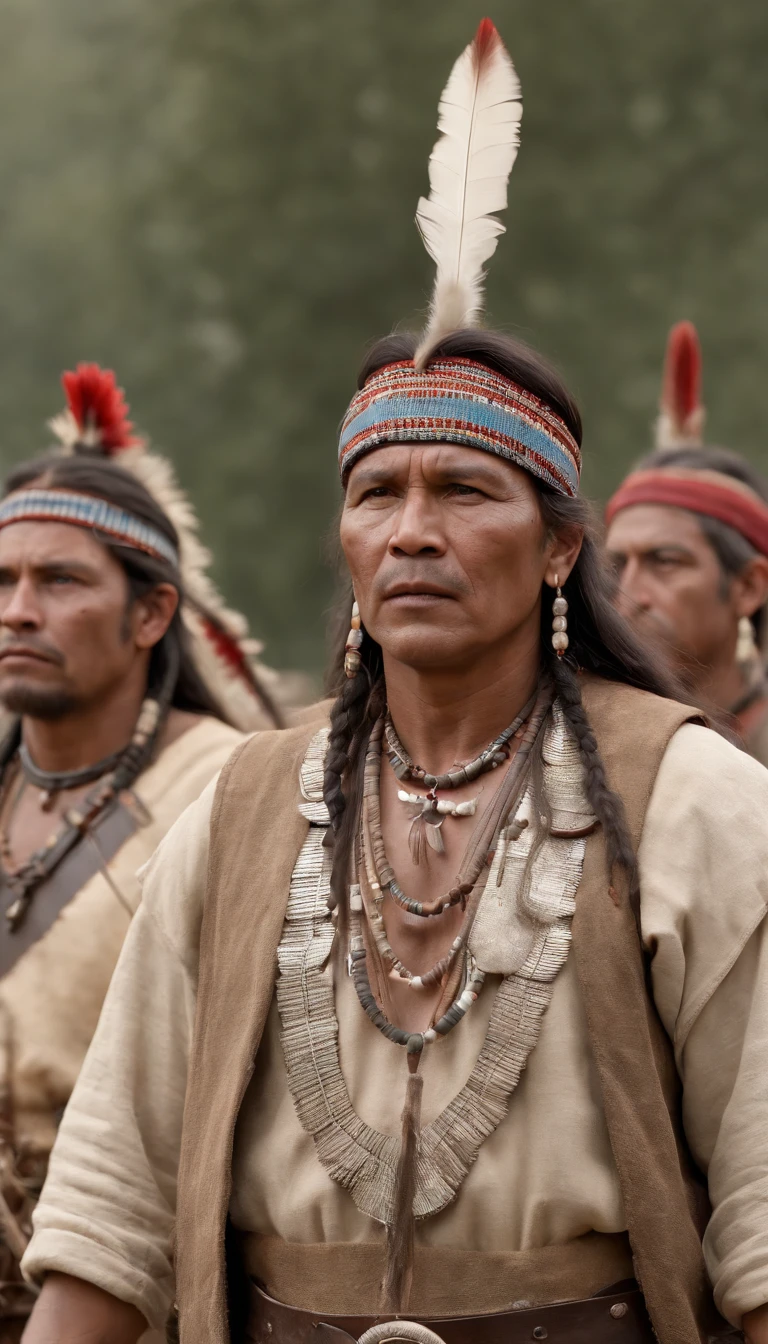 (extremely detailed CG unit 16K wallpaper:1.1), (Denoising strength: 1.45), (tmasterpiece:1.37), masterpiece, best quality, confederacy of 3 American Lakota Sioux tribes with 3 different leaders, giving a speech to a large group of Cherokees, (taken from afar), serious face, realistic, real looking, cinematic, scratches, full body, clear facial expressions, face must be neat, sabattier effect, sabattier filter, aesthetic