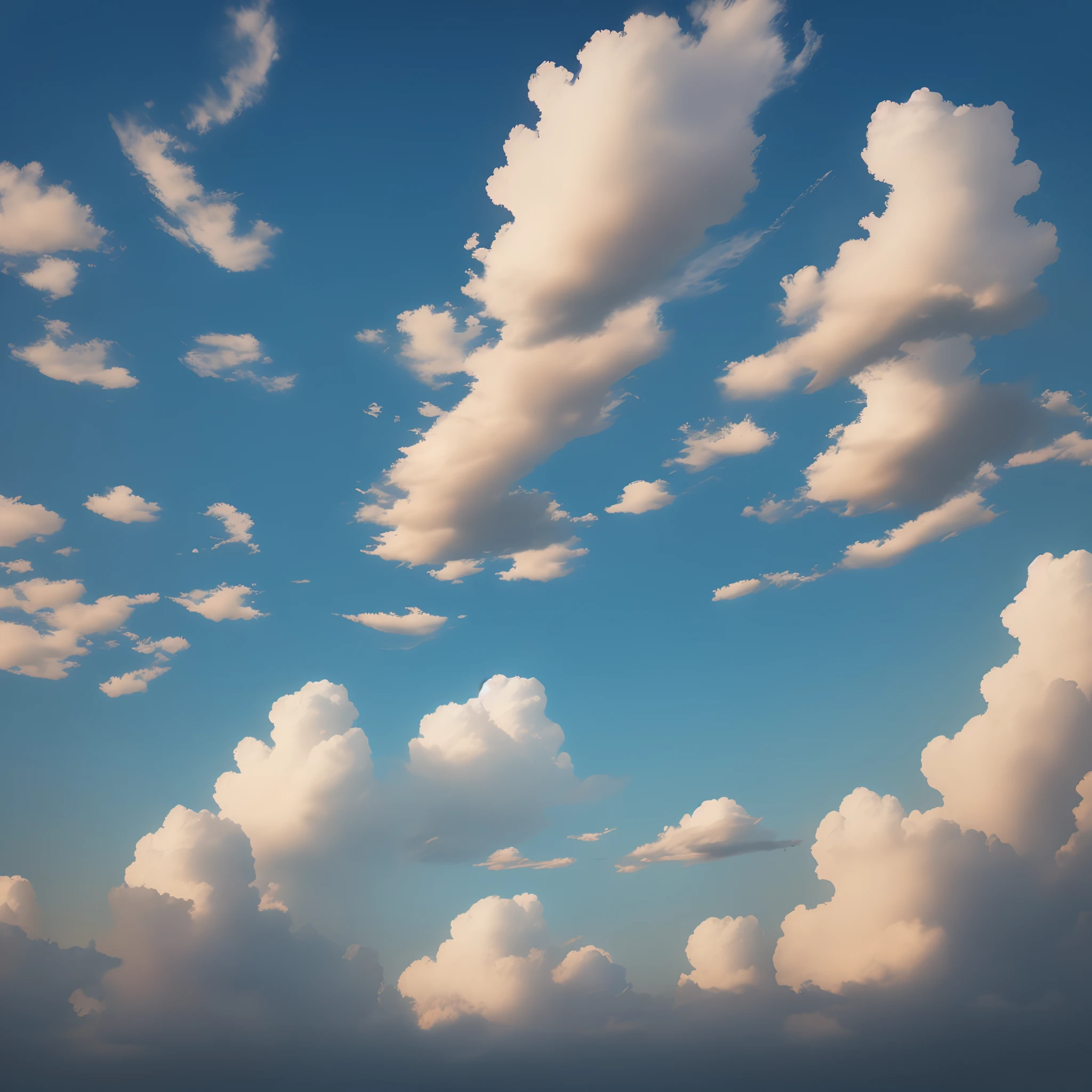 Draw a sunny sky,There are a lot of clouds in the sky,Then use the clouds to write the three words Mayday in the center