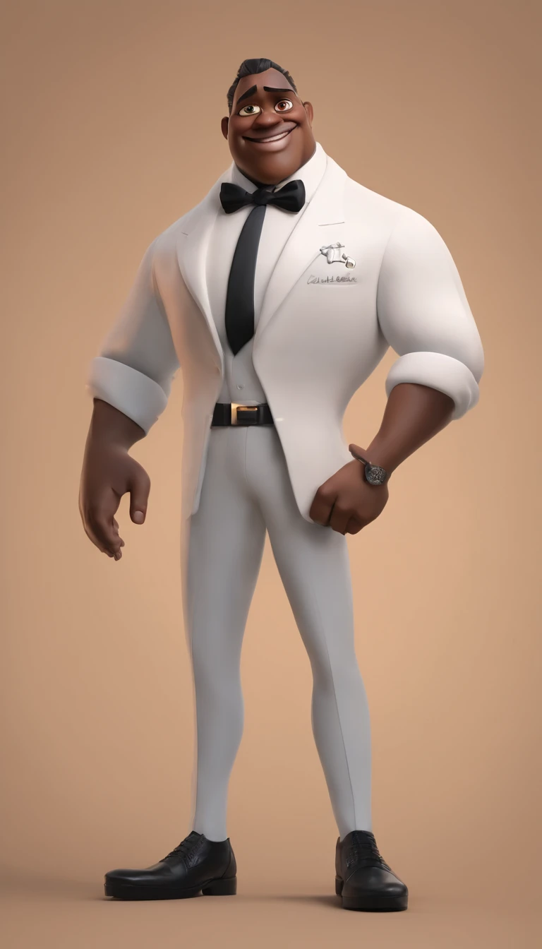 Disney Pixar personagem de desenho animado de um homem negro e uma camisa branca, animation character, Caractere estilizado, animation style rendering, 3D estilizado, Arnold Maya render, 3 d render stylized, toon render keyshot, Personagem 3D, Personagem 3D, 3d rendering stylized, 3 d character render, personagem de desenho animado, Personagem de close up, Pose de personagem, (Estilo Pixar) (master part:1.2) (Bokeh) (best quality) (pele detalhada) (textura detalhada) (8k) (argila) (Cinematic lighting) (foco nítido