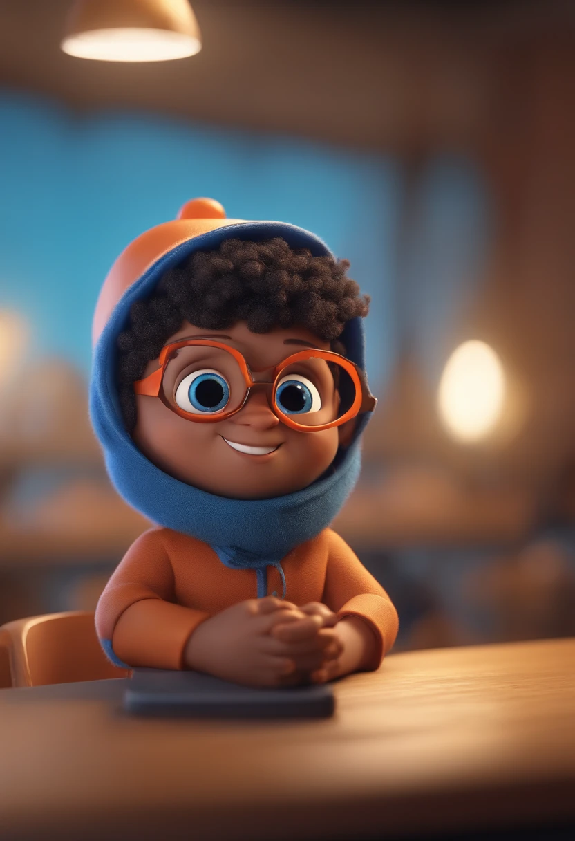 Cartoon character of a man with black glasses and a blue shirt, animation character, Caractere estilizado, animation style rendering, 3D estilizado, Arnold Maya render, 3 d render stylized, toon render keyshot, Personagem 3D, Personagem 3D, 3d rendering stylized, 3 d character render, personagem de desenho animado, Personagem de close up, Pose de personagem, (Estilo Pixar) (master part:1.2) (Bokeh) (best quality) (pele detalhada) (textura detalhada) (8k) (argila) (Cinematic lighting) (foco nítido