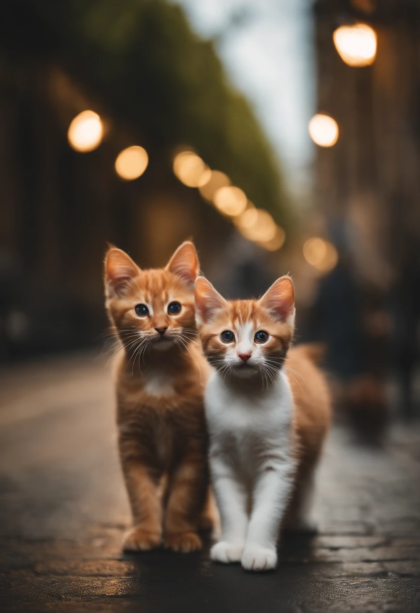 I have two little kittens, a cute little cat, cute kittens, Cutest, Incredibly cute, Adorable and cute, And cute and lovely. They are walking down the street with backpacks, Walking together, commute, Proudly walk down the street, And the cat is walking. They are cute in the style of 🍂 and 🍁, Adorable and cute, Cute and adorable, oh, nice and cute. They are known as real-life.