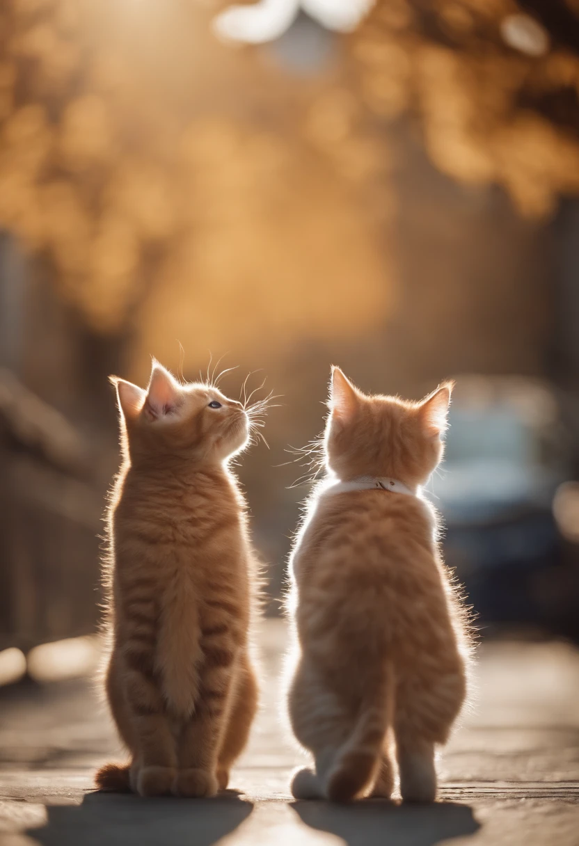 I have two  kittens, a cute little cat, cute kittens, Cutest, Incredibly cute, Adorable and cute, And cute and lovely. They are walking down the street with backpacks, Walking together, commute, Proudly walk down the street, And the cat is walking. They are cute in the style of 🍂 and 🍁, Adorable and cute, Cute and adorable, oh, nice and cute. They are known as real-life.