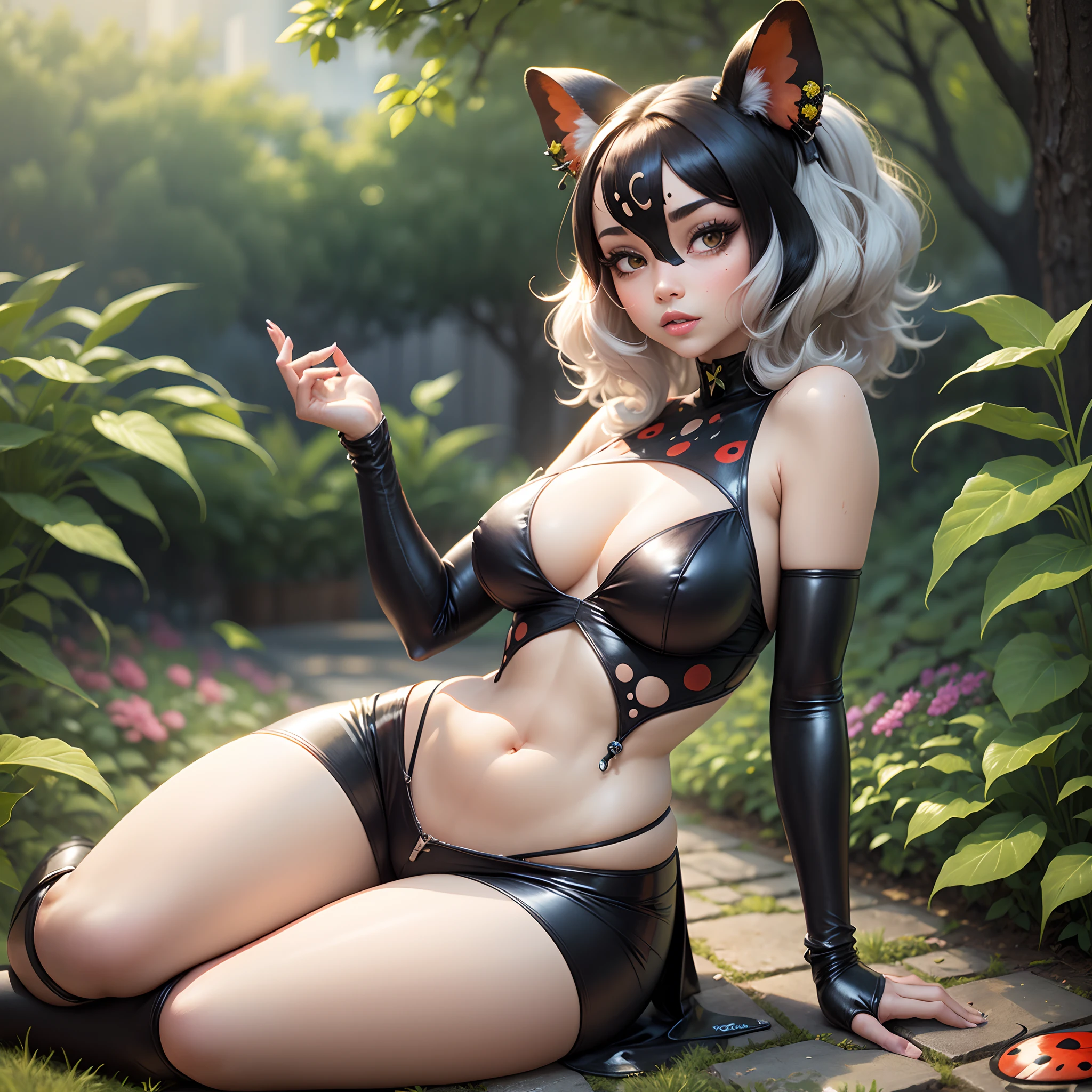 Ladybug, Miraculous, wide hip, extreme beauty, full body, garden background --auto --s2
