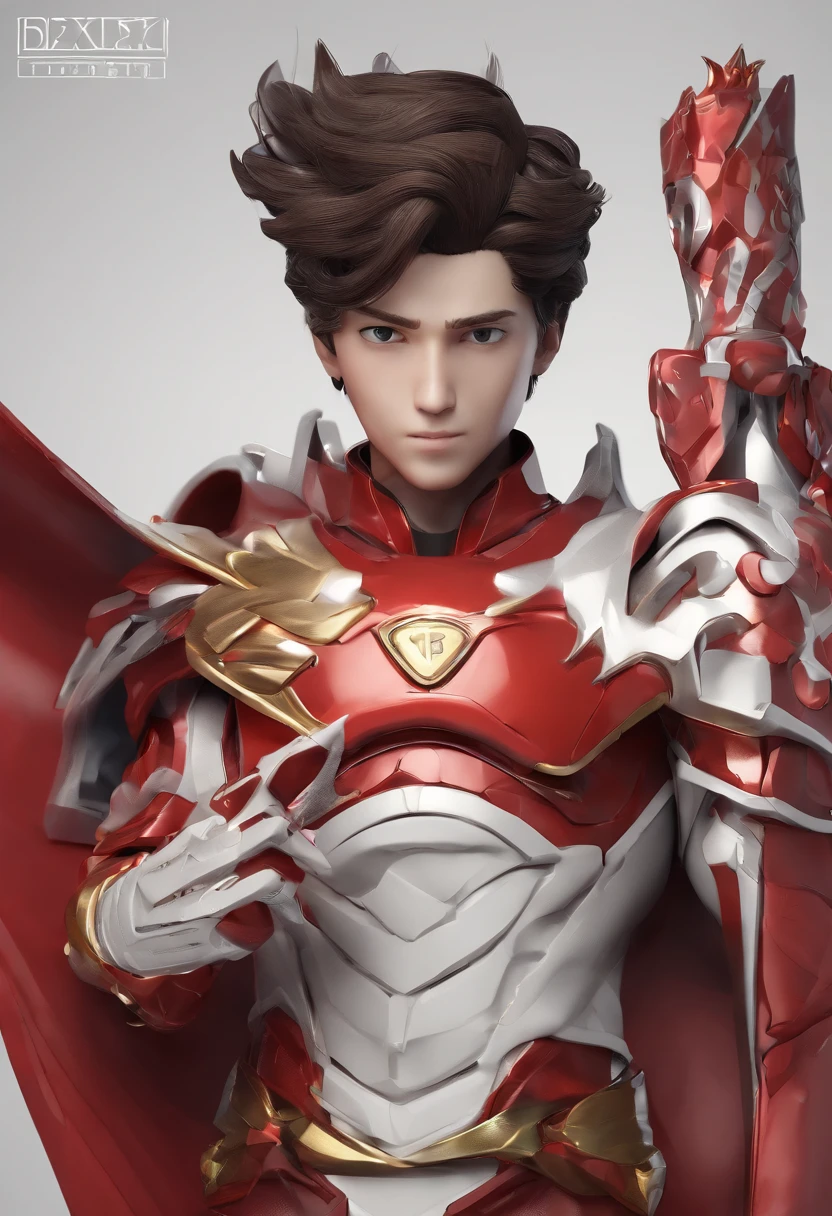 Boy Cartoon Character Wearing Red Sentai Hero Skin, animation character, Stylized characters, animation style render, Stylized 3D, Arnold Maya Lender, 3d rendering stylized, toon render keyshot, 3dcharacter, 3dcharacter, 3D rendering stylized, 3 d character render, comic book character, close up character, Character Pose, (pixer style) (Master Parts:1.2) (Bokeh) (Best Quality) (detailedskin) (detailed texture) (8K) (clay) (Cinematic lighting) (foco nítido