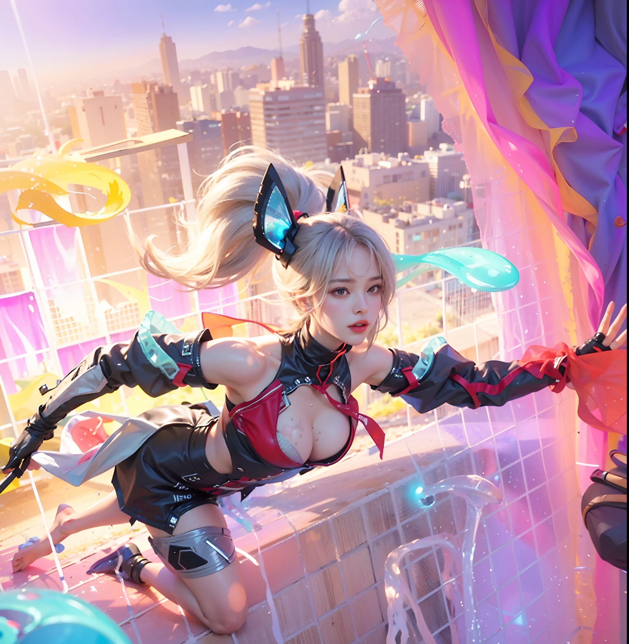 ((SuperiorQuality, 8K, tmasterpiece: 1.3)), Pubic area is clear: 1.2, Perfect body beauty: 1.4, Large of breast, Highly Detailed Face and Skin Textur, A detailed eye, with no underpants, no-bra), (kneeling on a bed,legs are open: 1.3), Visible nipple, wetclothes, wetted skin, Light wet clothes, Light red underwear, the areola is visible, Visible, A viscous soft white liquid splashes on the body, The shape of the pubic region is clearly visible, knee bend,legs are open