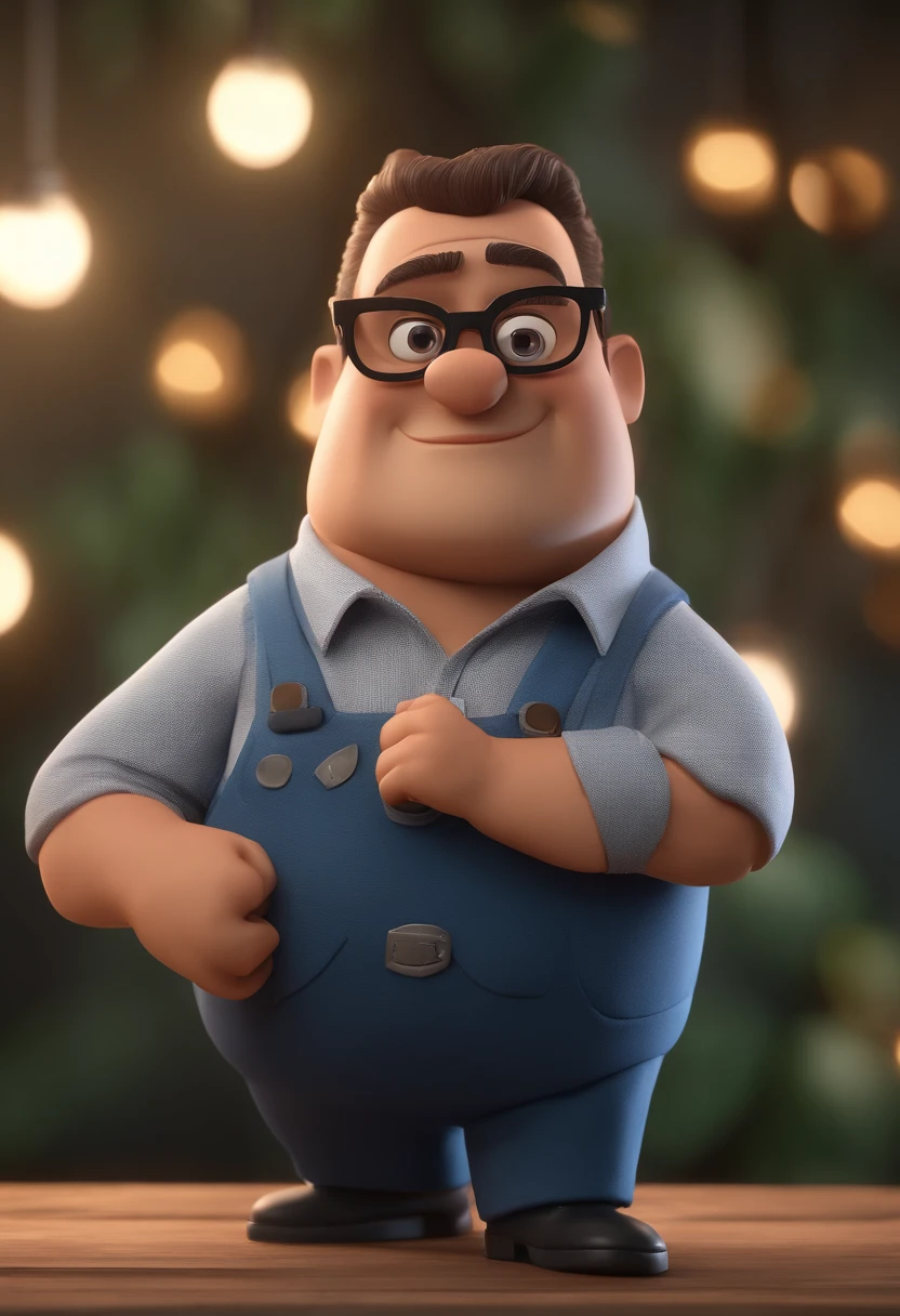 Cartoon character of a man with black glasses and a blue shirt, animation character, Caractere estilizado, animation style rendering, 3D estilizado, Arnold Maya render, 3 d render stylized, toon render keyshot, Personagem 3D, Personagem 3D, 3d rendering stylized, 3 d character render, personagem de desenho animado, Personagem de close up, Pose de personagem, (Estilo Pixar) (master part:1.2) (Bokeh) (best quality) (pele detalhada) (textura detalhada) (8k) (argila) (Cinematic lighting) (foco nítido