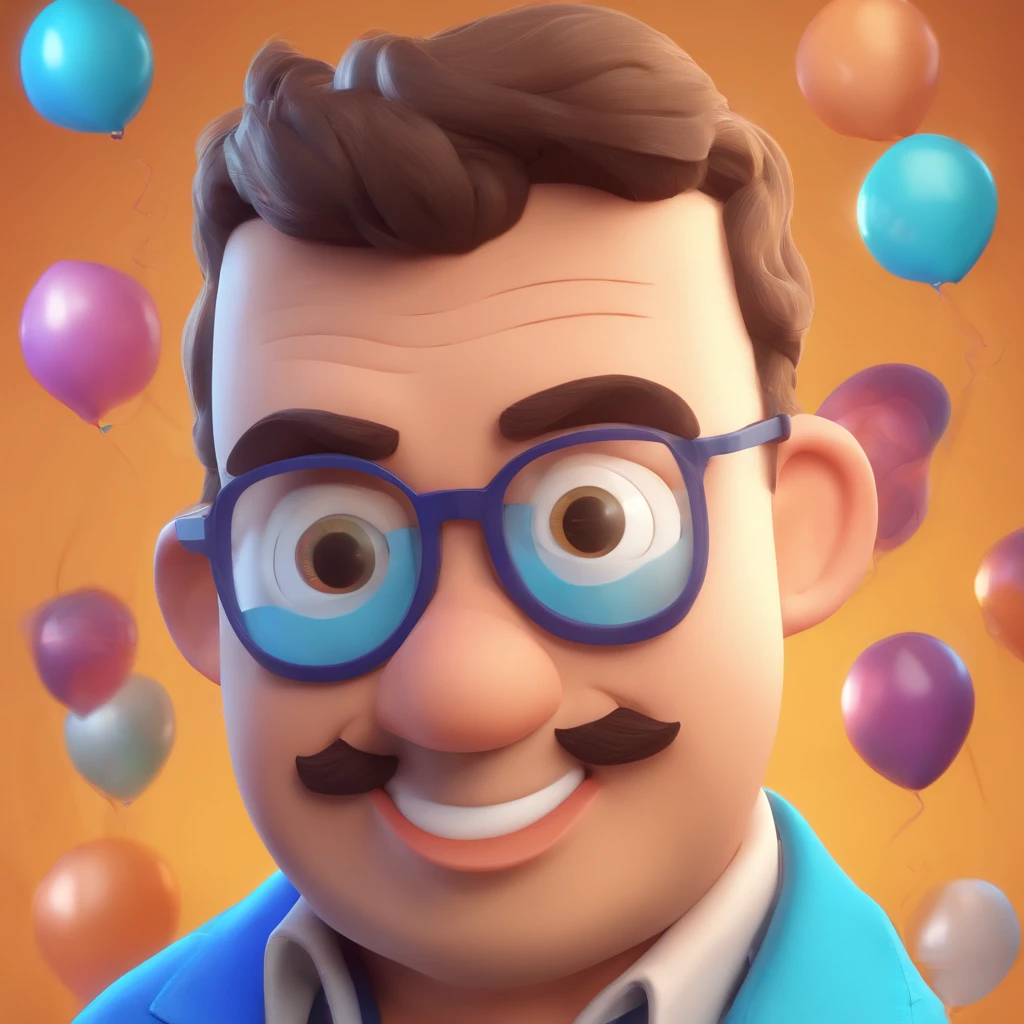 Crie um cartaz inspirado na Disney Pixar com o personagem sendo homem, magro, cabelos ondulado e barba baixa, grisalho, with aviator glasses. Em um acampamento rodeado por jovens.