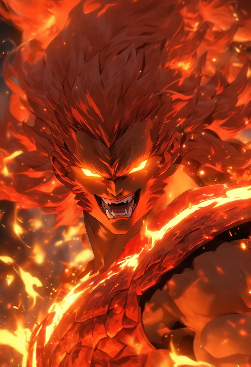 It's a ghost,female anime character,Long fiery red hair and blonde eyes, Character Album Cover, full art, fantasy character, full art illustration, full portrait of elementalist, character profile art, official character art, official character illustration, merlin, high detailed official artwork,A demon in armor,Hot hell,Fire Demon Ifrit,Wrapped in a powerful set of armor. The metal plate is decorated with an intricate design,Reminiscent of a flickering flame licked on the surface,An illusory fluorescent red body,(Facial focus) ,Very detailed CG unity 8K wallpaper,hugefilesize,ultra - detailed,A high resolution,absurderes,beautidful eyes,Ray traching,dramatic shadow,finely detailled,Dramatic angles,Hyper-detailing,(8K, Best quality, tmasterpiece:1.2),\(eye detailed\),\(Facial features\),(\(Clothes detail details\)\),((huge tit,Colossal tits,Heavy chest)),full bodyesbian,flaming hair,((The upper thorax is cut outward:1.3)),((Orange-red skin:1.4)),((Sexy hot babes,Mature charm,Wild Girl:1.3))