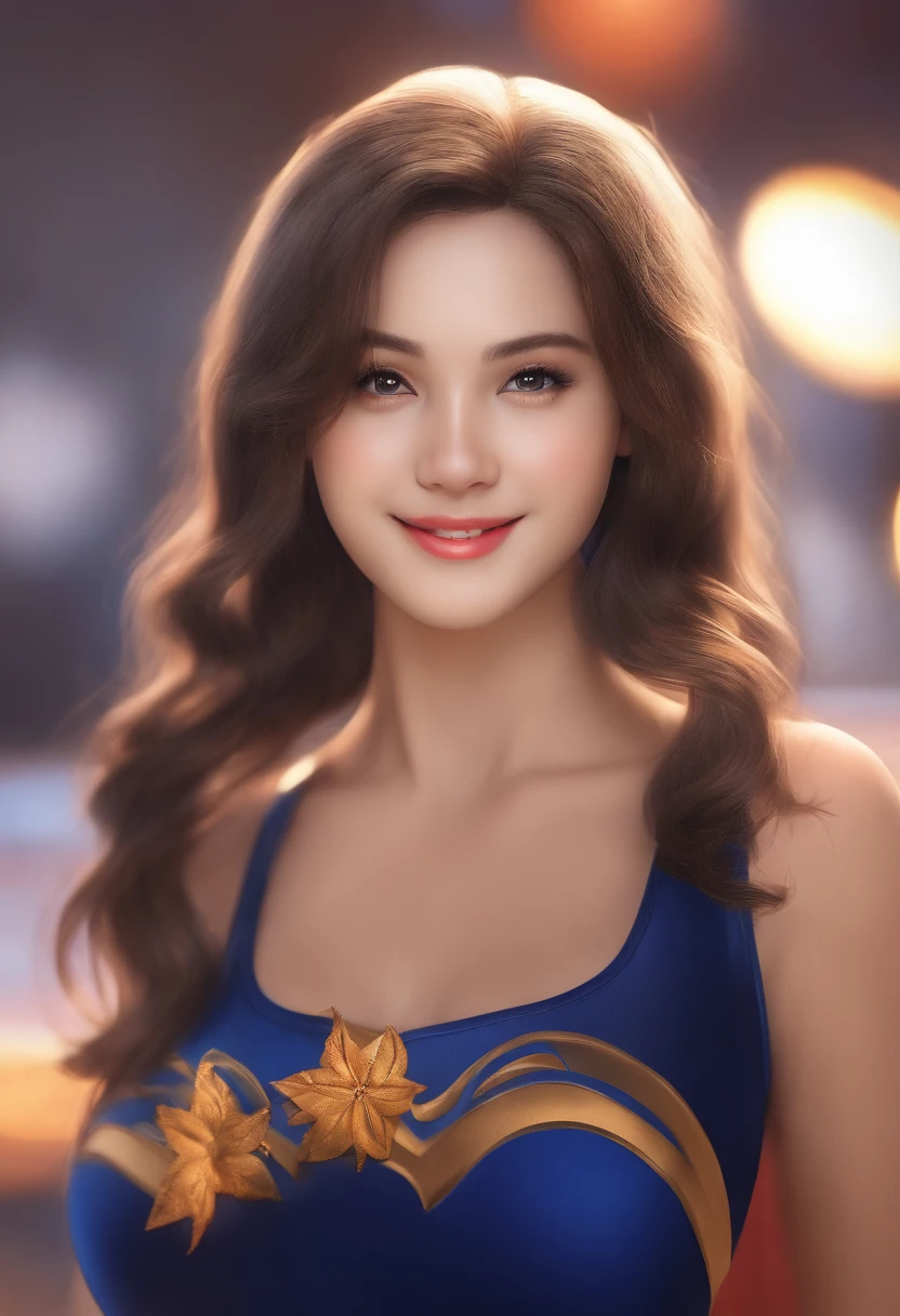 (best quality, highres, realistic:1.37, ultra-detailed), portraits, studio lighting, vivid colors, bokeh, Elementary school girls, red and orange leotards, black hair, long hair, beautiful detailed eyes, beautiful detailed lips, smile, upper body only