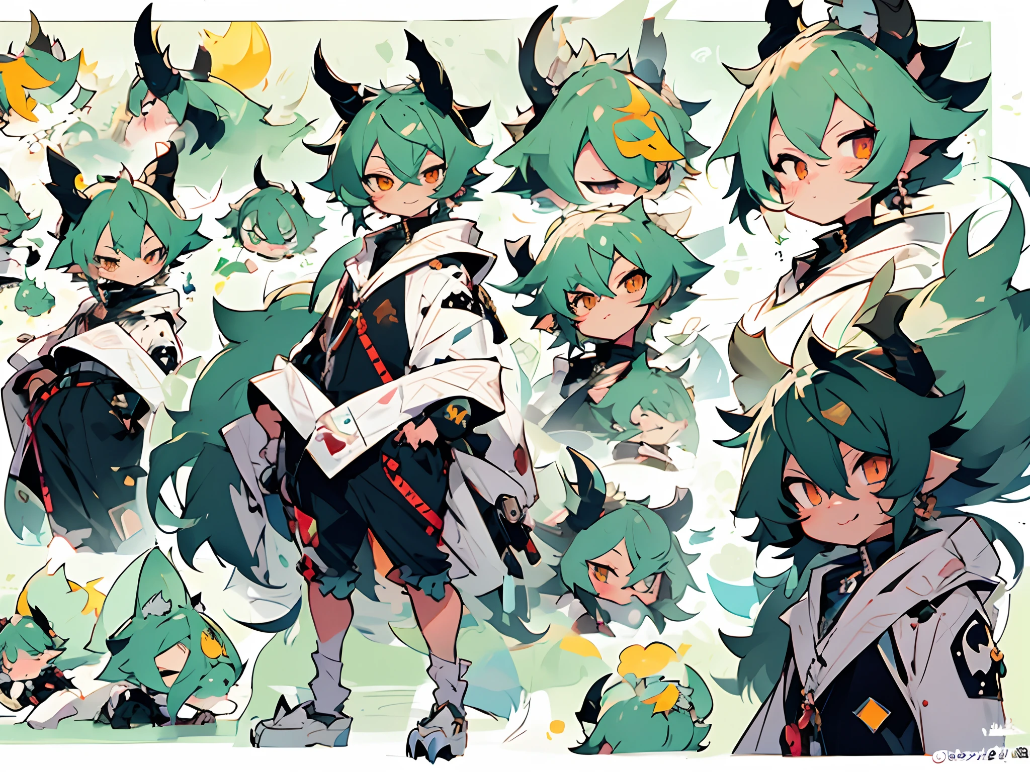 Cute, chibi, fullbody, furry kemono dragon, character design, cutecore