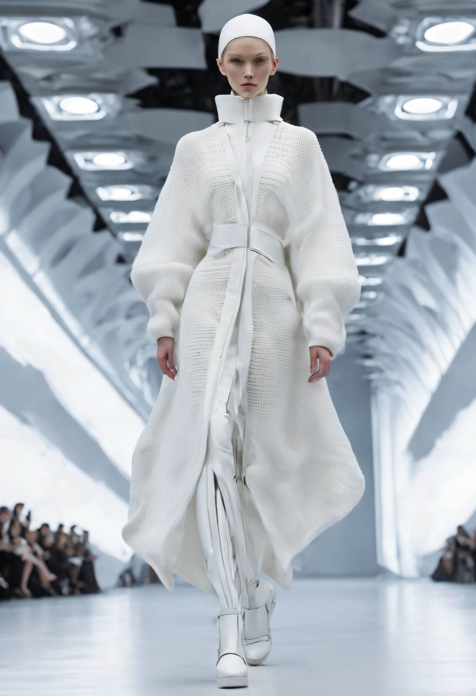 futuristic fashion show，High-tech catwalks，Cardigan collection