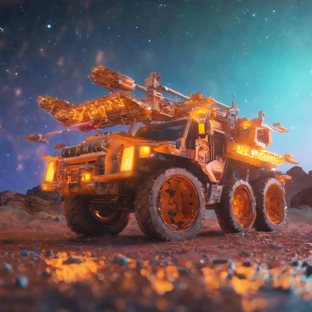 master part, best quality, 4k, Mecha, Starry sky, heaven, Estrelas(heaven), cabo, headband, pernas delgadas, cabelos longos, cabelos brancos, Cyberpunk, profundidade de campo, Fundo desfocado,
